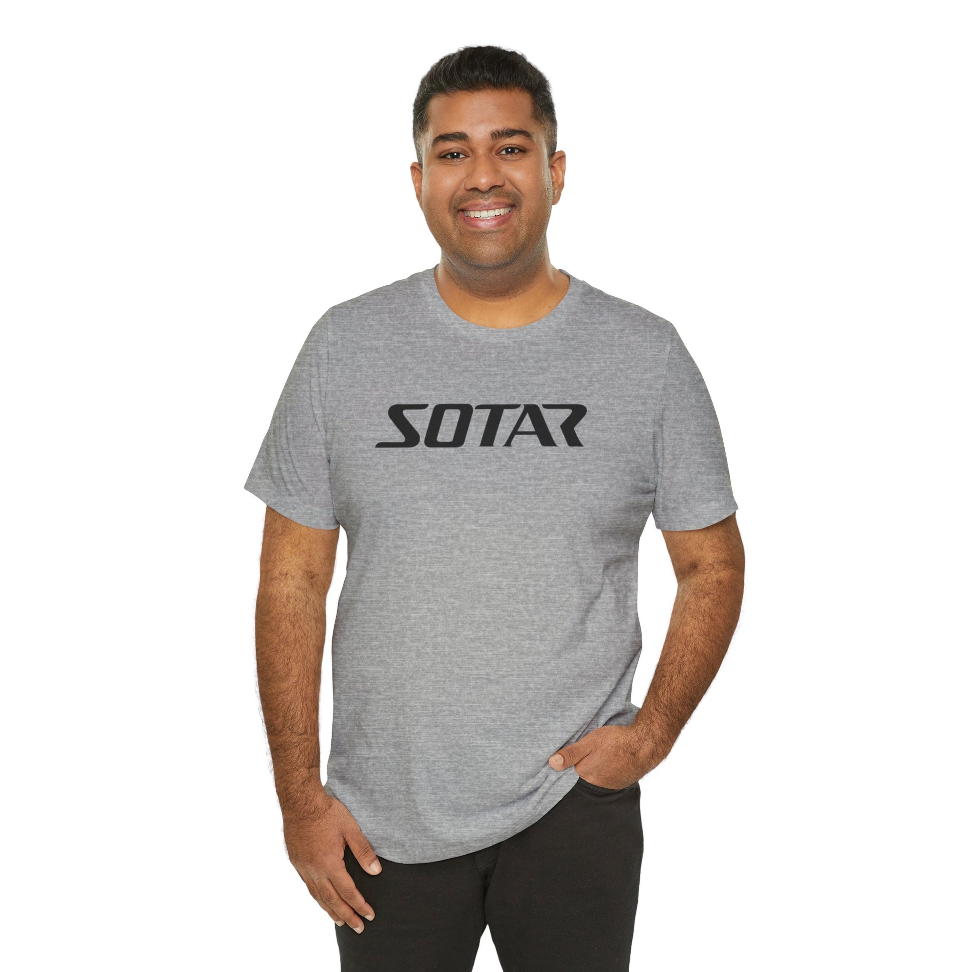 Black Simple SOTAR Jersey Short Sleeve Tee Shirt