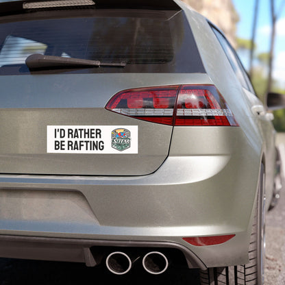 I'd Rather Be Rafting - SOTAR  - Auto / Trailer Bumper Magnet White Humor Funny