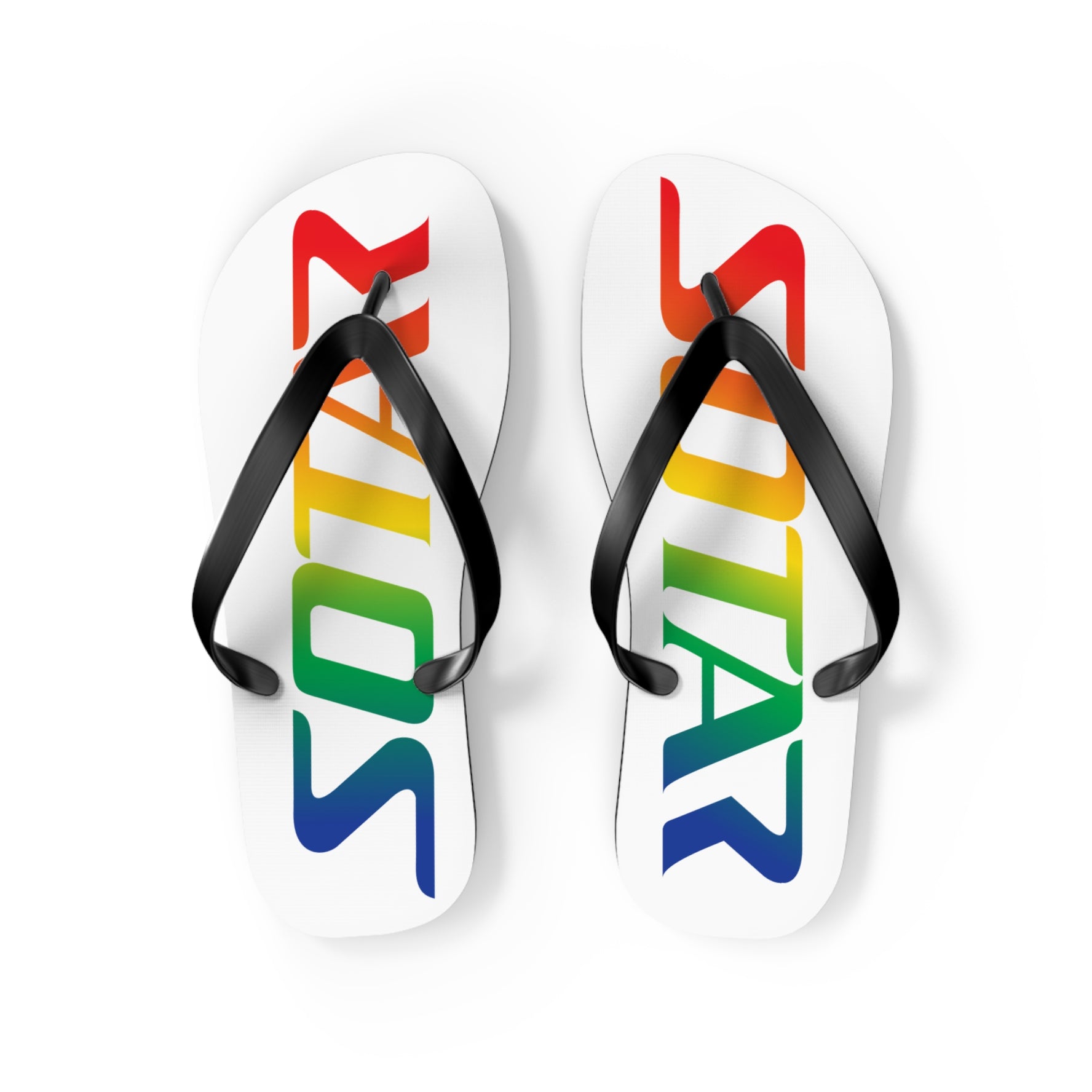 SOTAR Rainbow Logo White Flip Flops Sandals Summer River Water Wear
