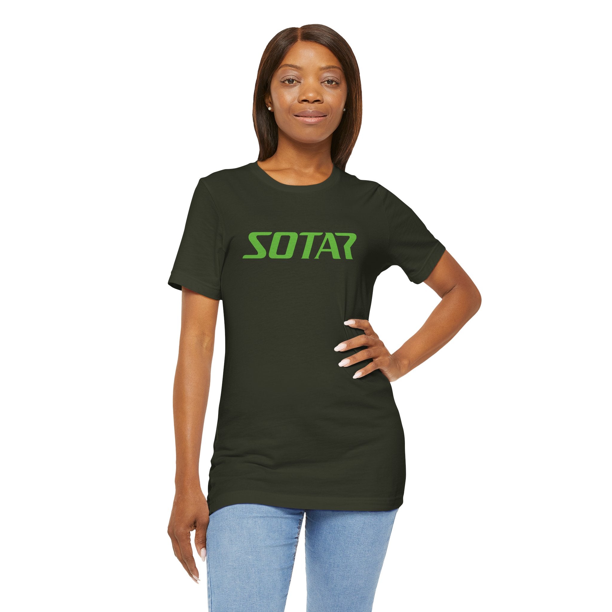 SOTAR Lime Green LOGO Graphic Tee - Unisex Casual T-Shirt, Everyday Outdoor