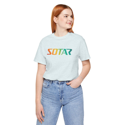 SOTAR Orange Green Gradient LOGO Graphic Tee - Unisex Casual T-Shirt, Everyday Outdoor