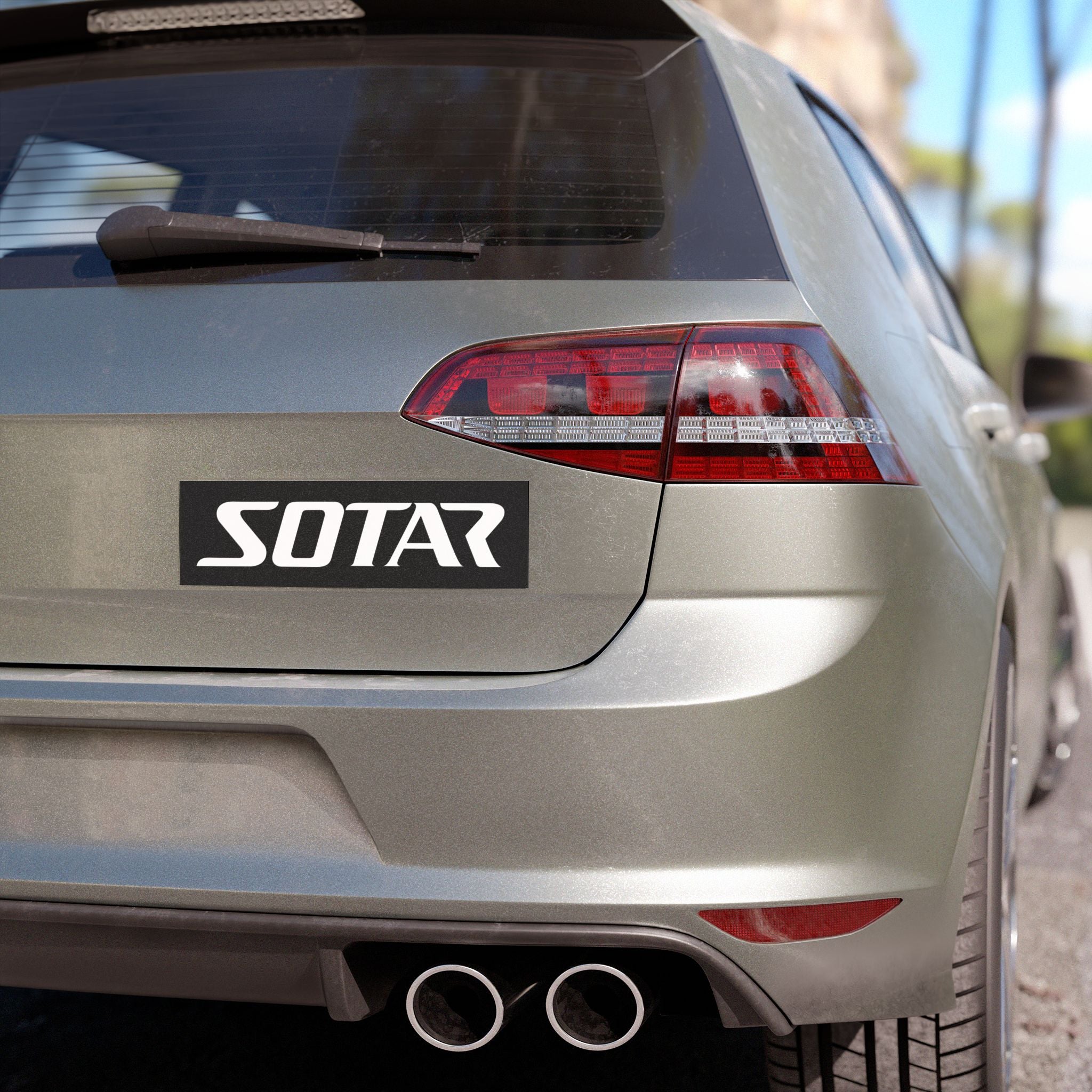 SOTAR White Logo - Auto / Trailer Bumper Magnet Black