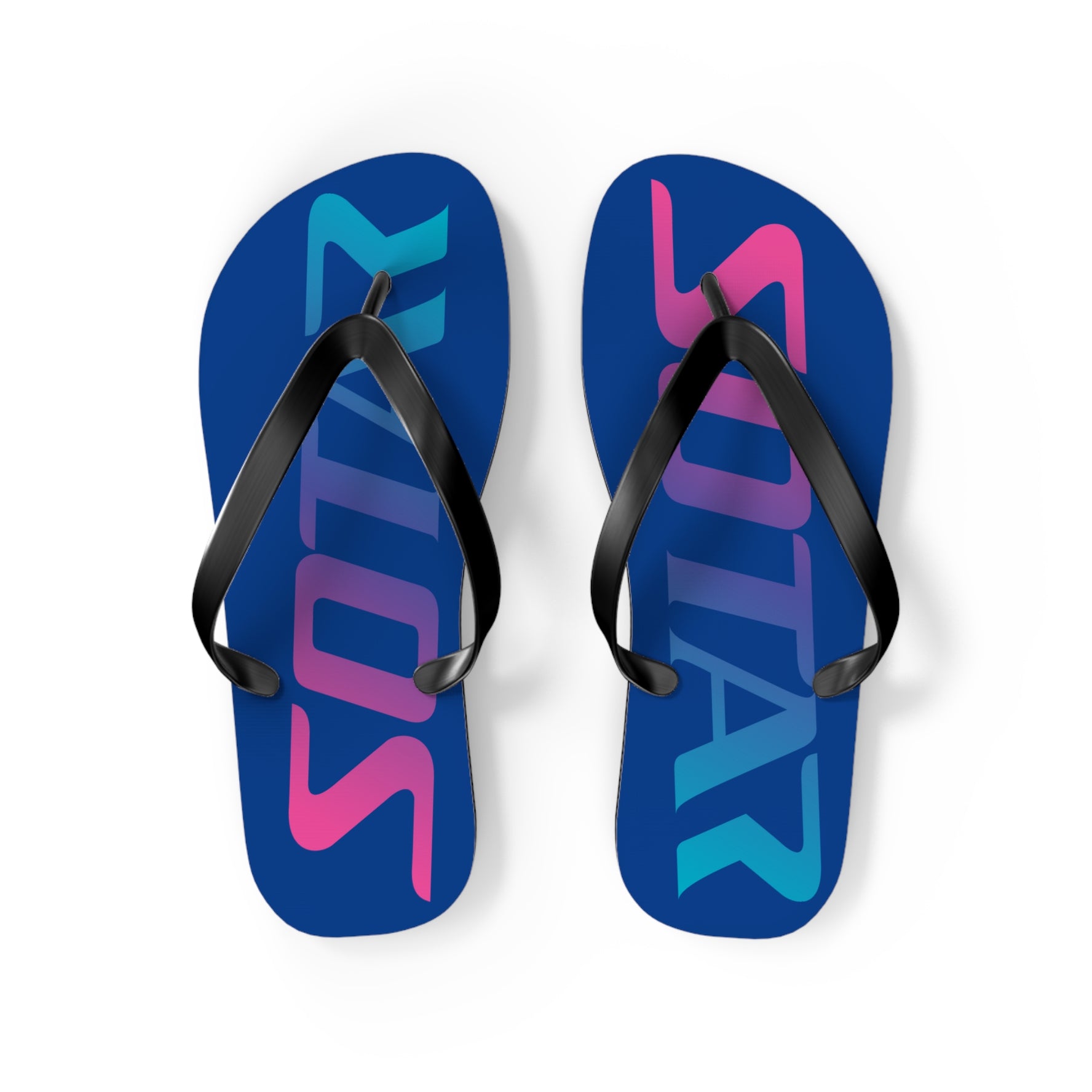SOTAR Pink Teal Logo Blue Flip Flops Sandals Summer River Water Wear