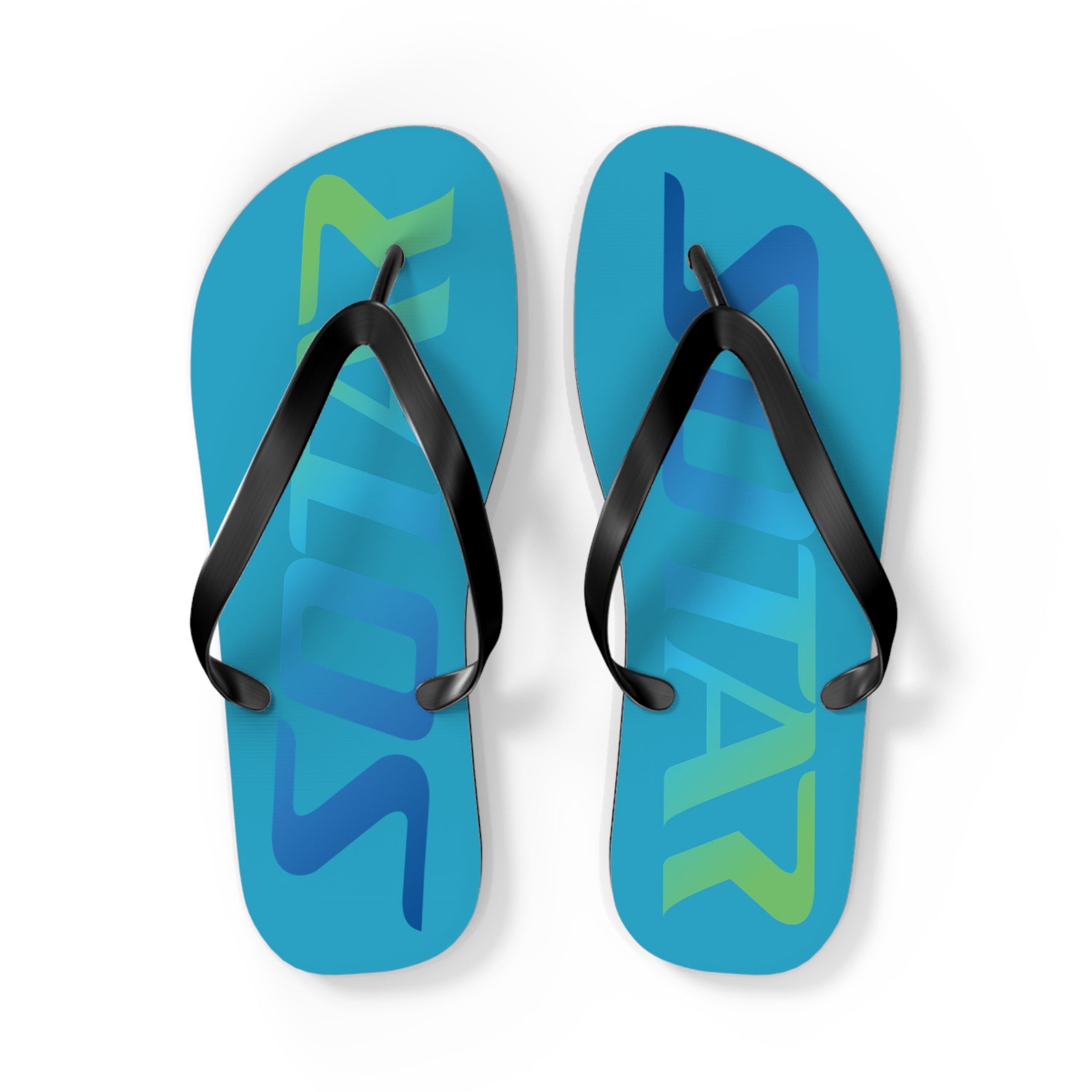 SOTAR Ocean Logo Teal Flip Flops Sandals Summer River Water Wear