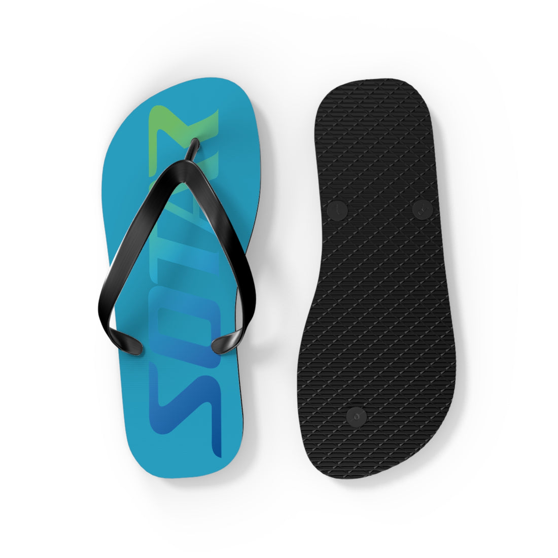 SOTAR Ocean Logo Teal Flip Flops Sandals Summer River Water Wear