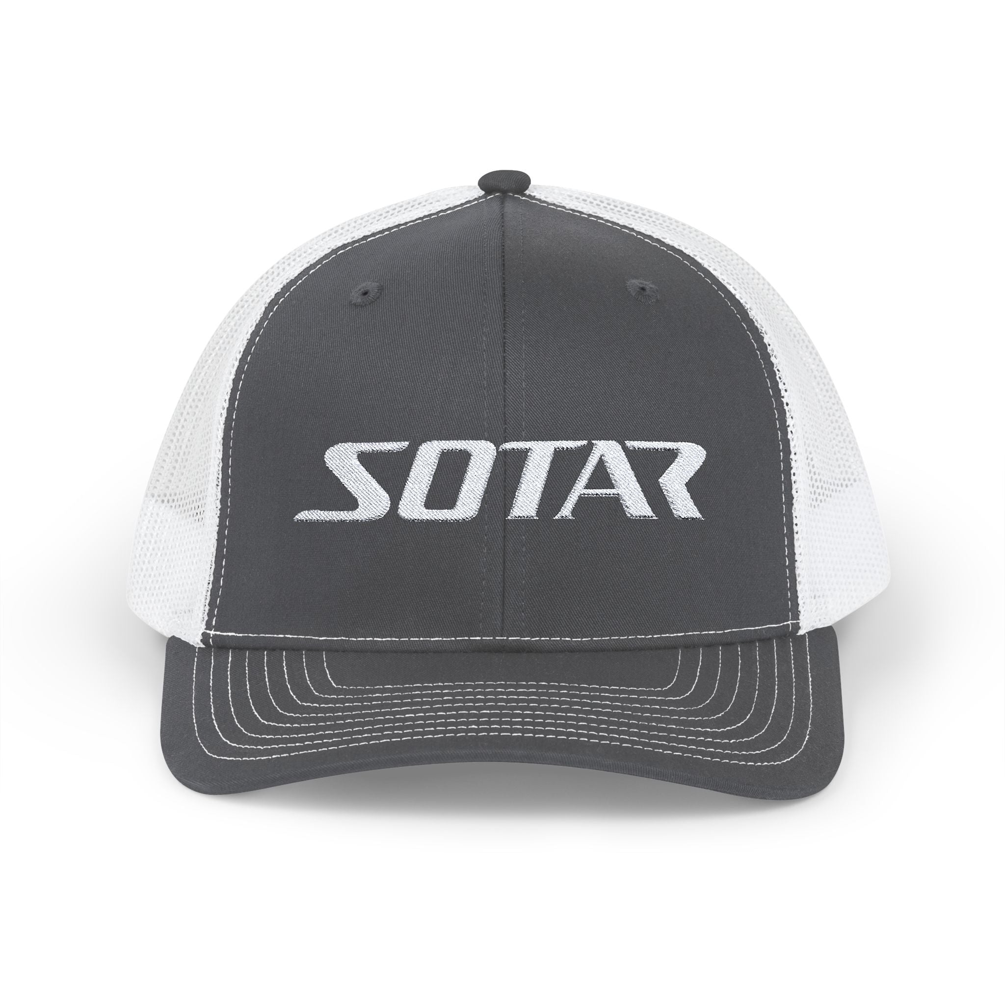 SOTAR Embroidered White Logo Snapback Trucker Cap Baseball Hat