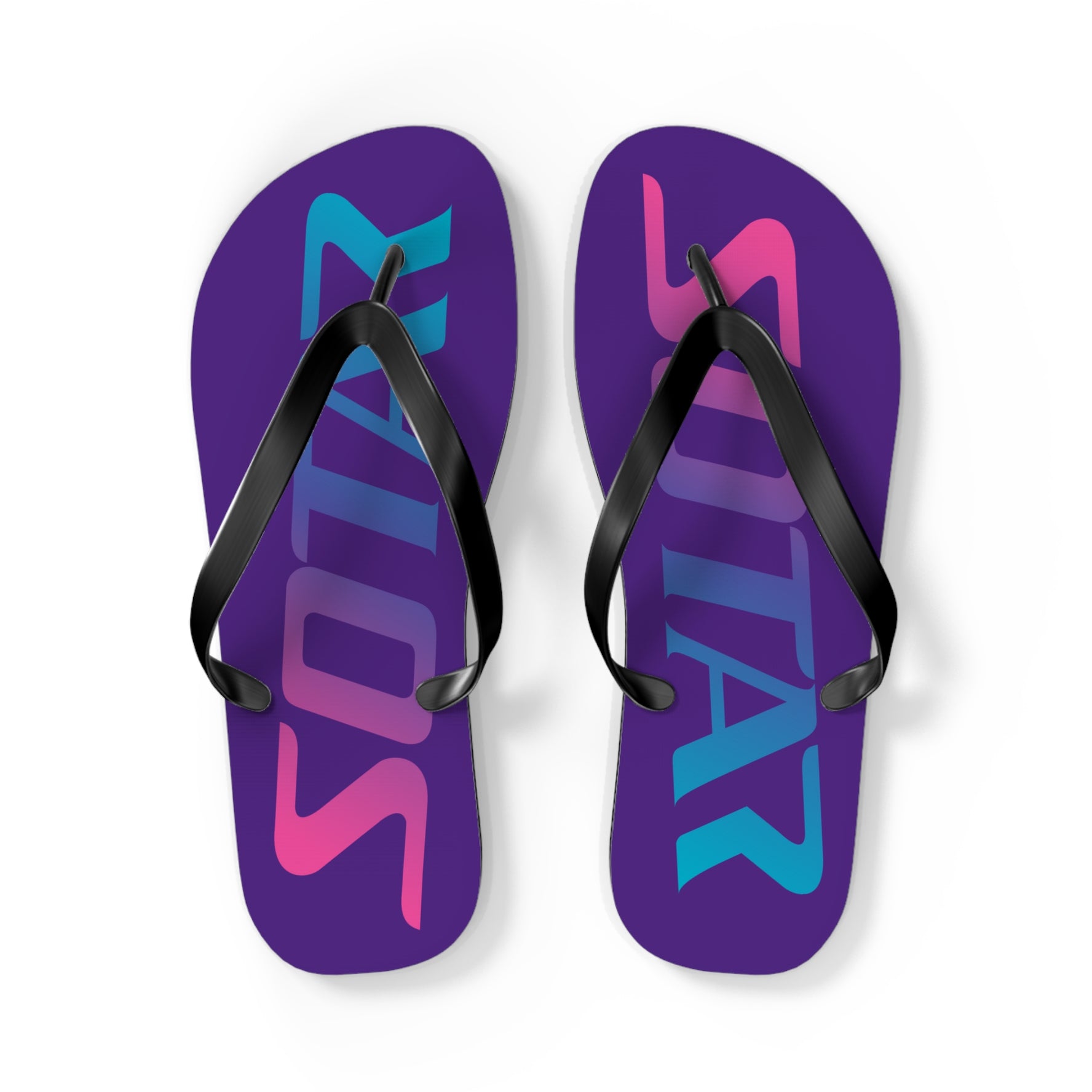 SOTAR Pink Teal Logo Purple Flip Flops Sandals Summer River Water Wear