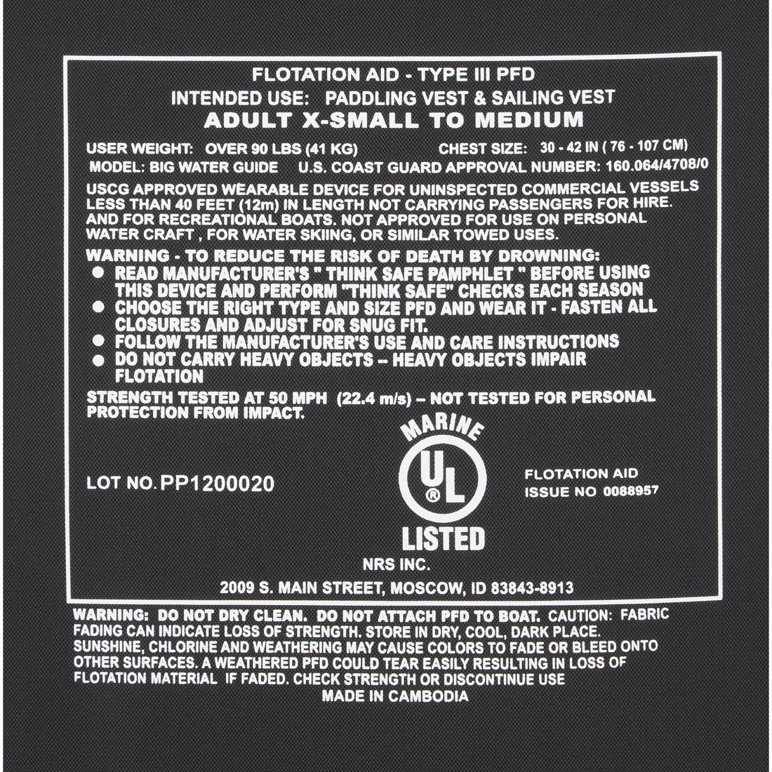 NRS Big Water Guide PFD