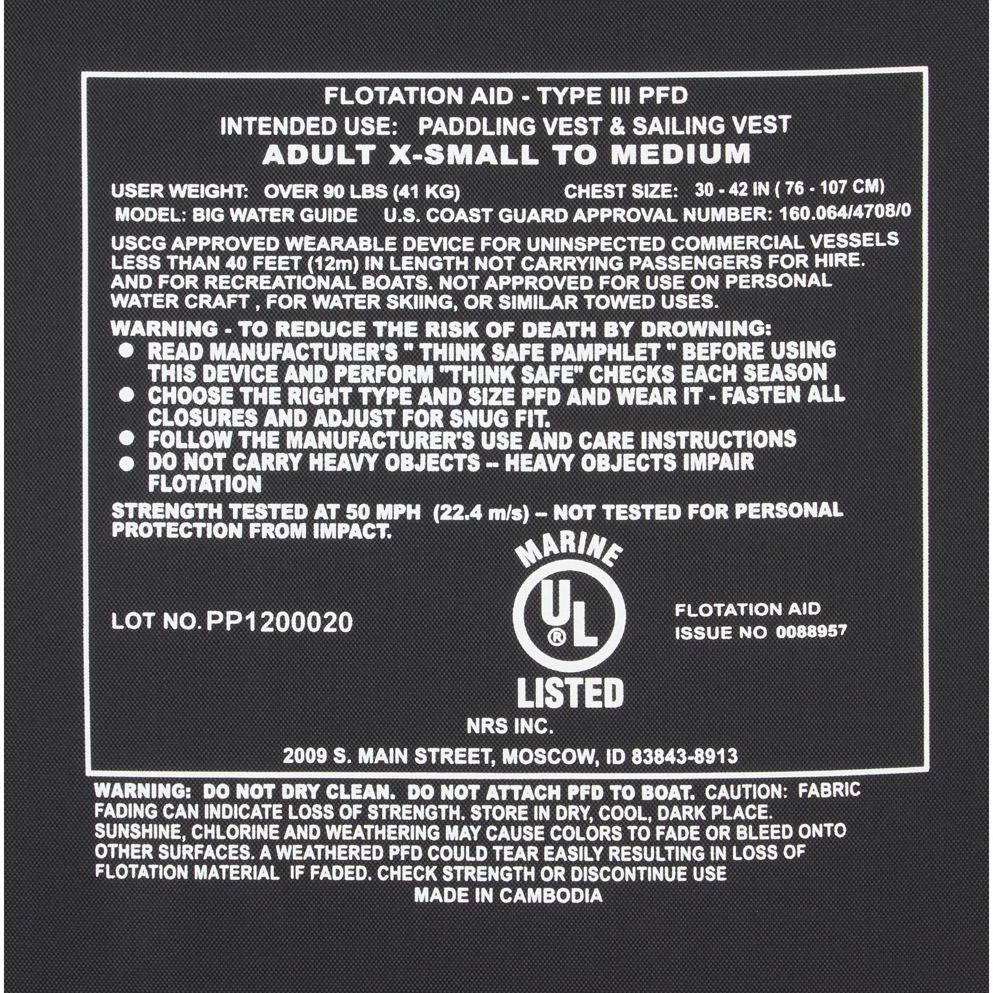 NRS Big Water Guide PFD