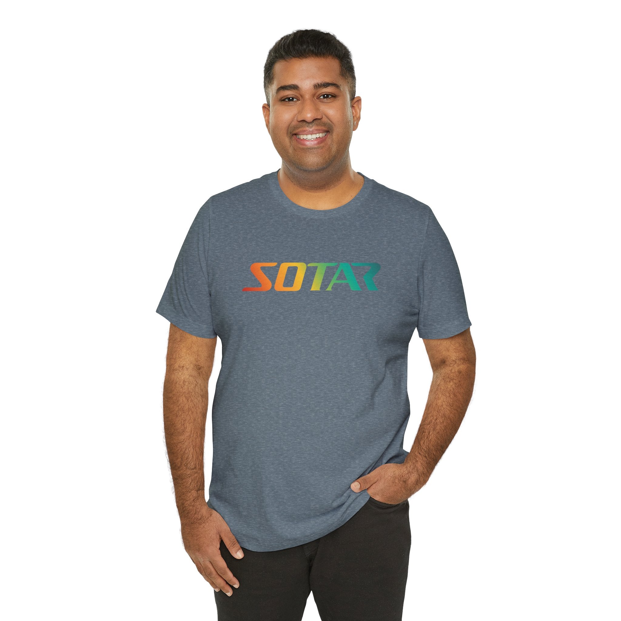 SOTAR Orange Green Gradient LOGO Graphic Tee - Unisex Casual T-Shirt, Everyday Outdoor
