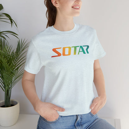 SOTAR Orange Green Gradient LOGO Graphic Tee - Unisex Casual T-Shirt, Everyday Outdoor