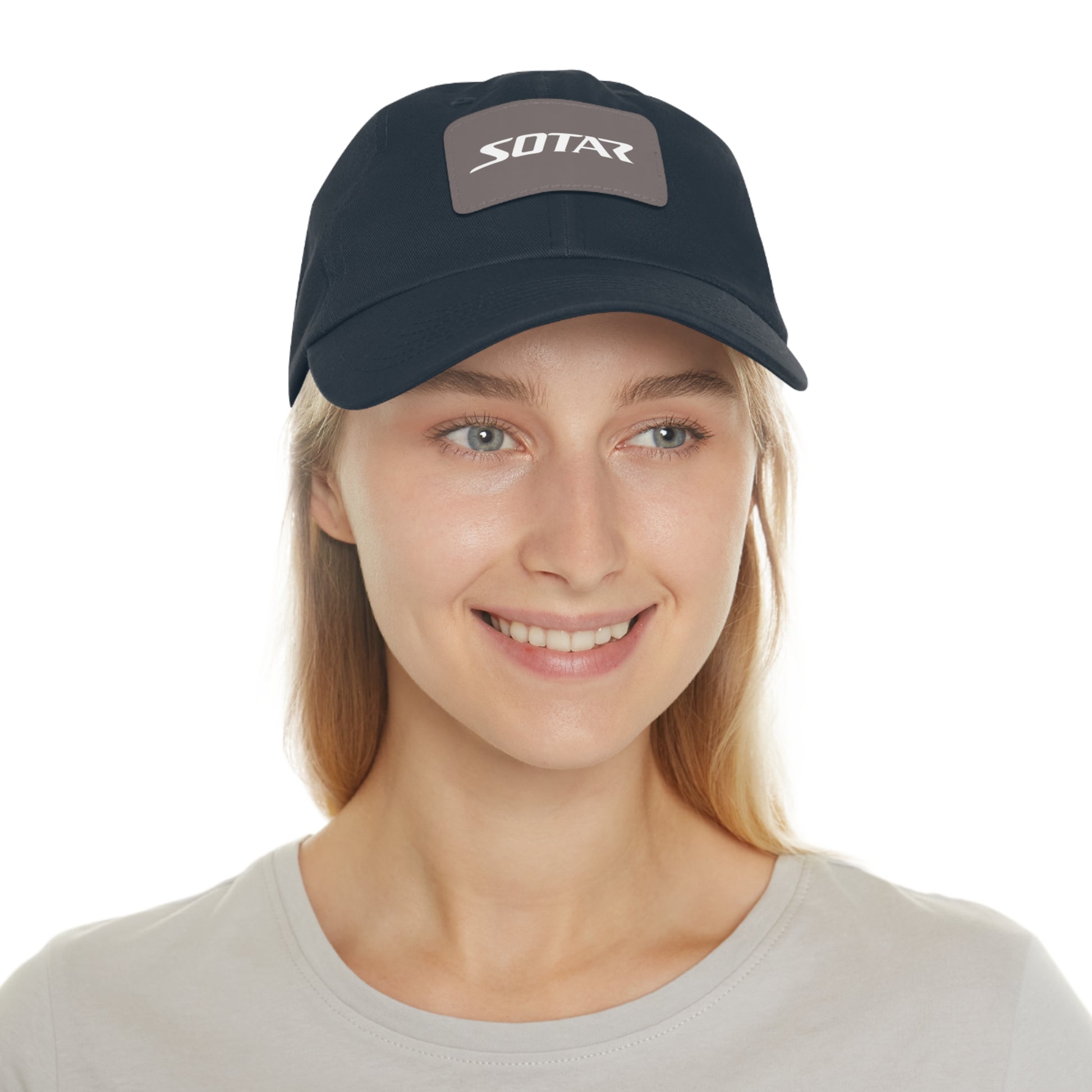 Dad Buckle Cap Hat - SOTAR White LOGO Leather Patch