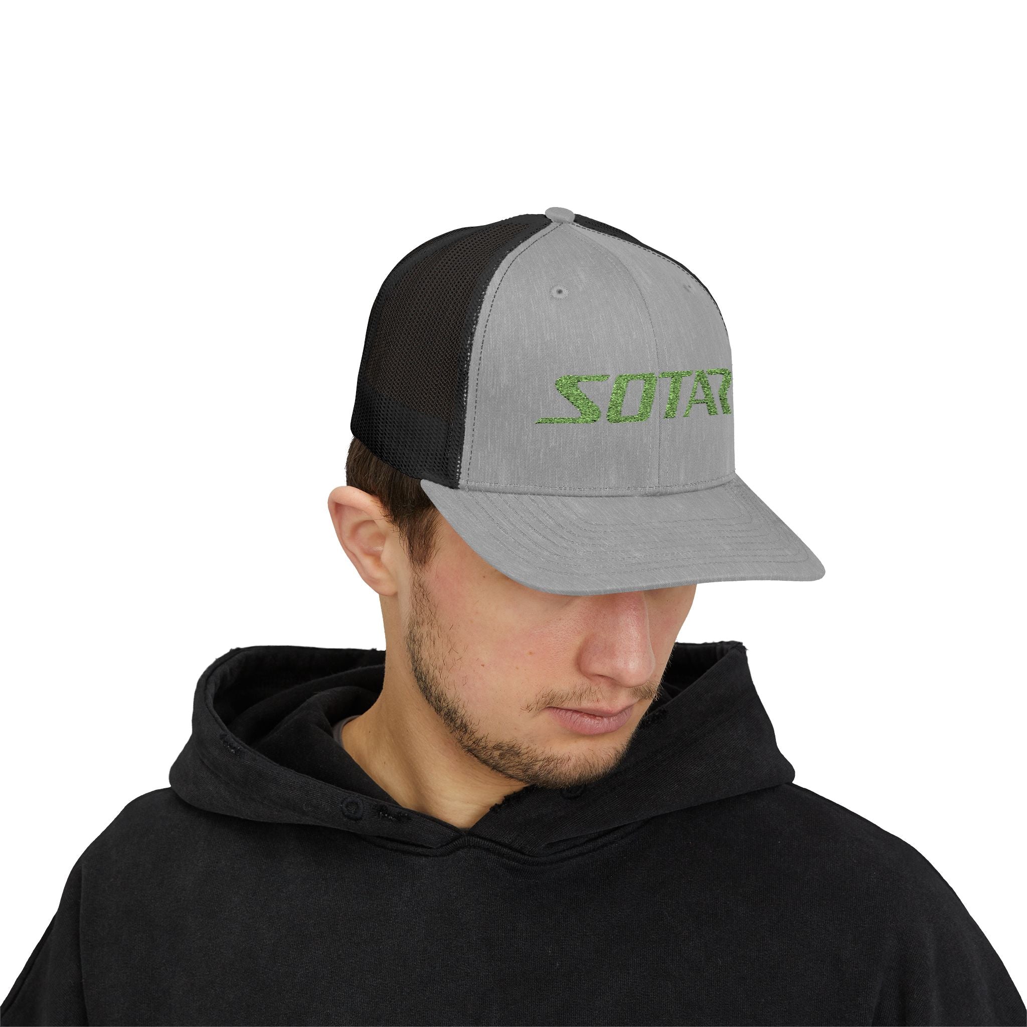 Snapback Trucker Cap -Bright Green Logo