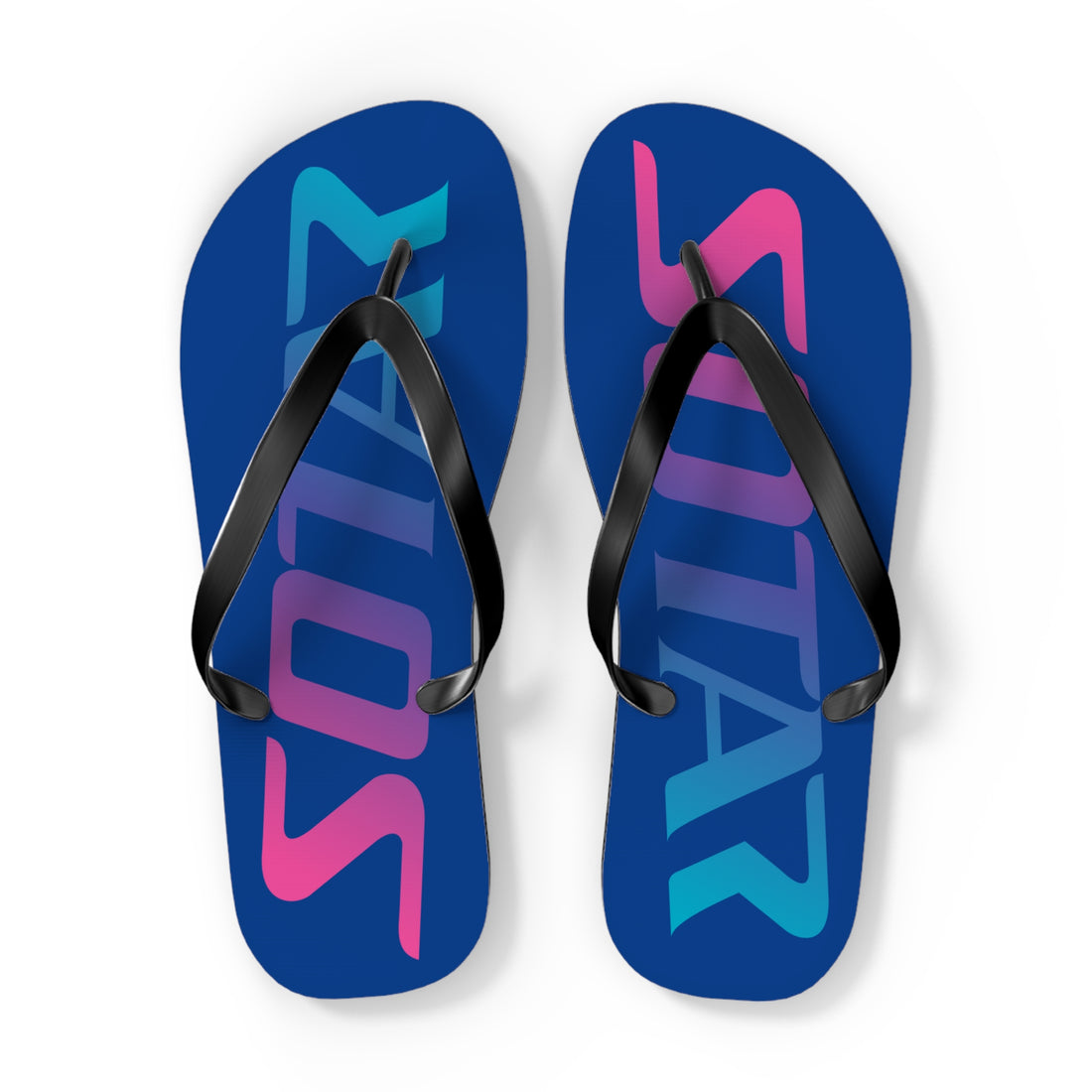 SOTAR Pink Teal Logo Blue Flip Flops Sandals Summer River Water Wear