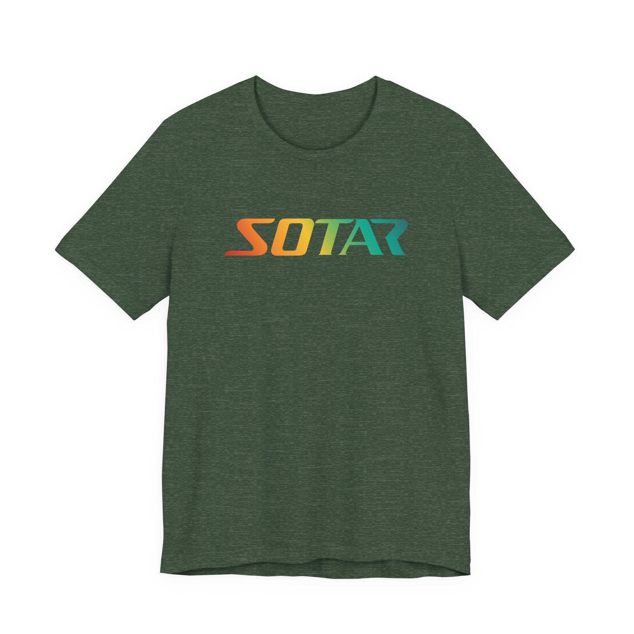 SOTAR Orange Green Gradient LOGO Graphic Tee - Unisex Casual T-Shirt, Everyday Outdoor