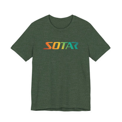 SOTAR Orange Green Gradient LOGO Graphic Tee - Unisex Casual T-Shirt, Everyday Outdoor