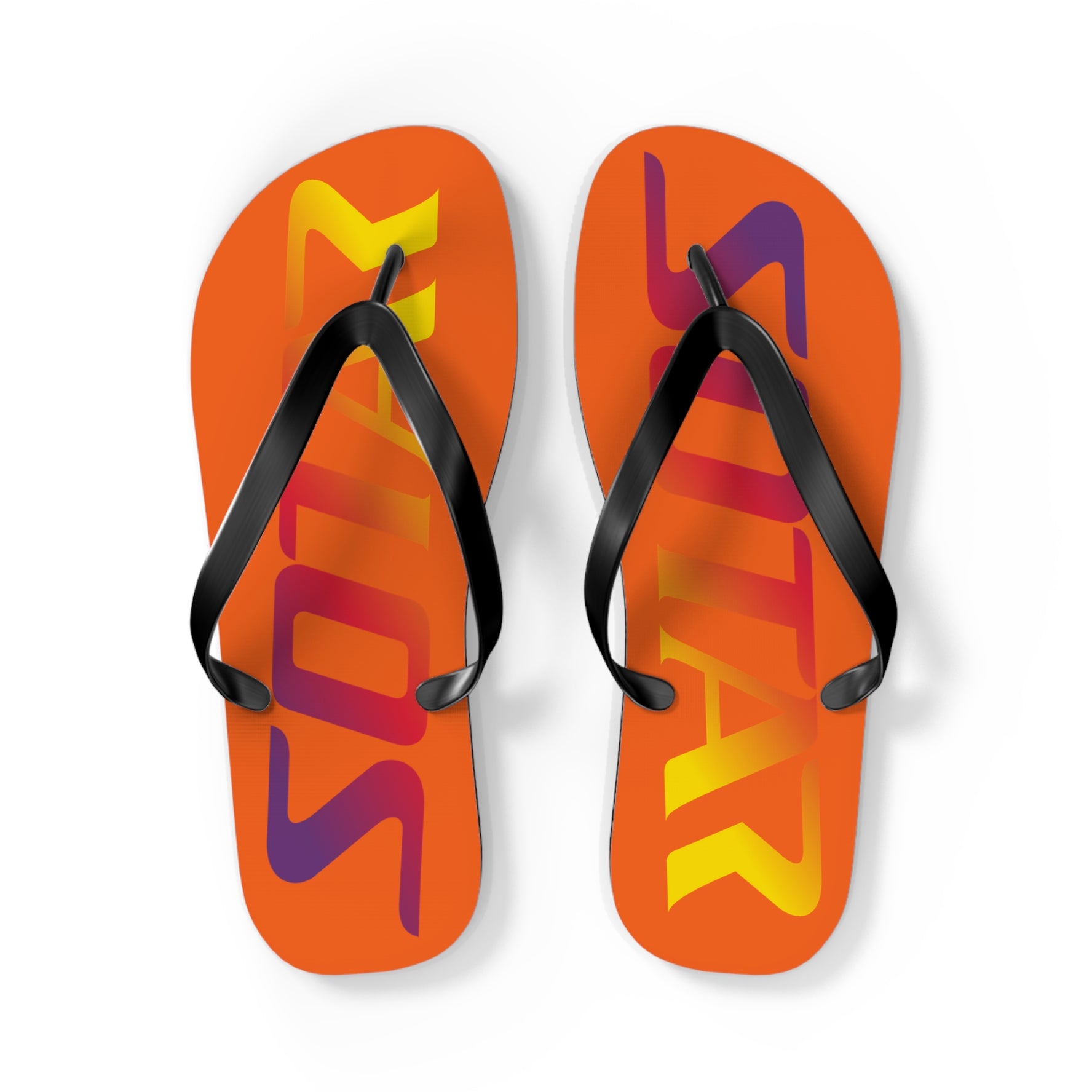 SOTAR Sunset Logo Orange Flip Flops Sandals Summer River Water Wear