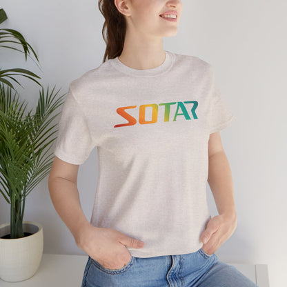 SOTAR Orange Green Gradient LOGO Graphic Tee - Unisex Casual T-Shirt, Everyday Outdoor