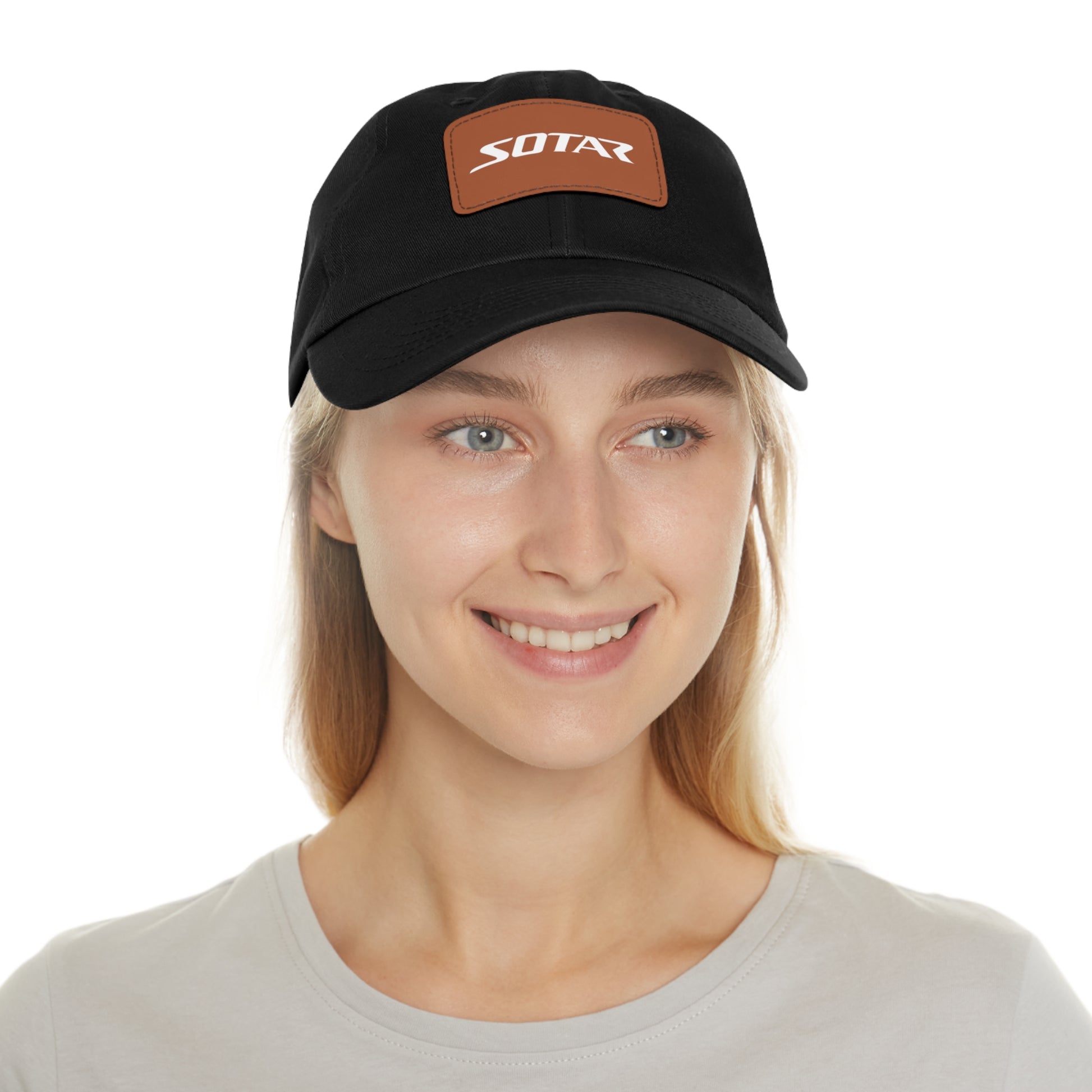 Dad Buckle Cap Hat - SOTAR White LOGO Leather Patch