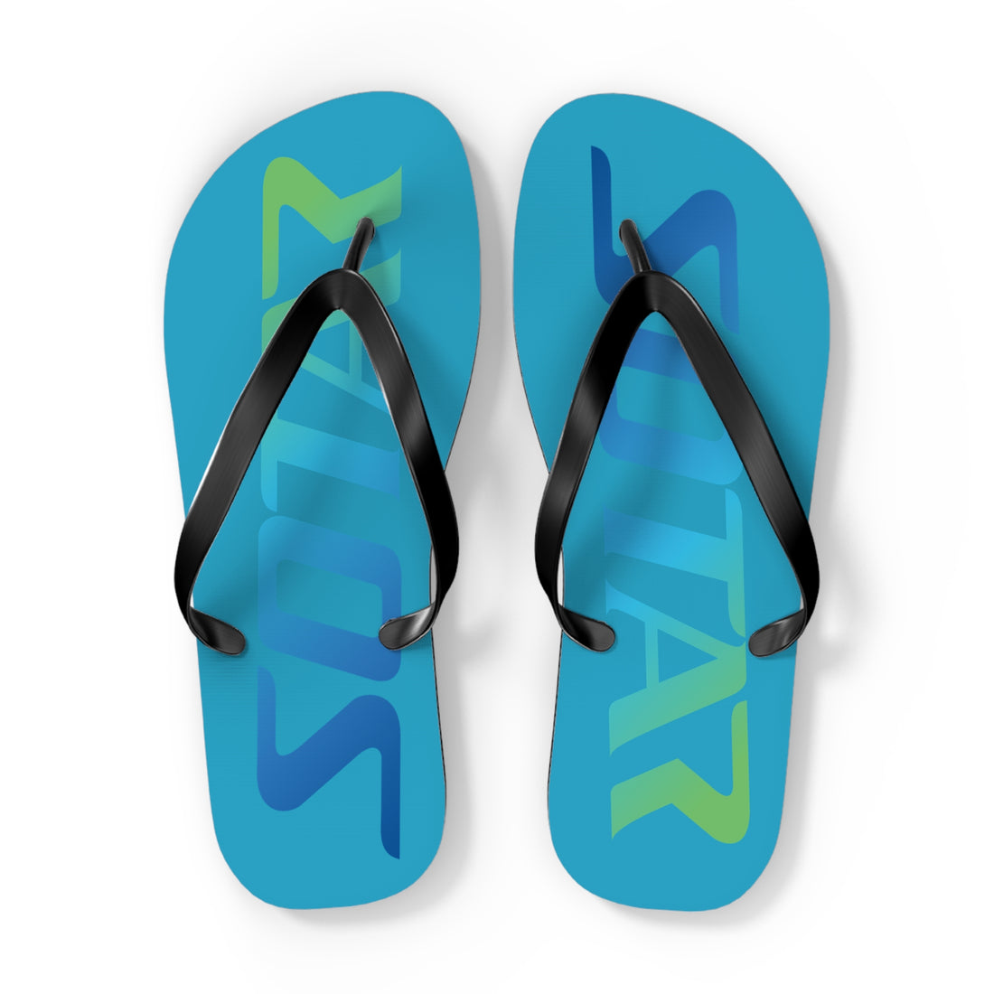 SOTAR Ocean Logo Teal Flip Flops Sandals Summer River Water Wear