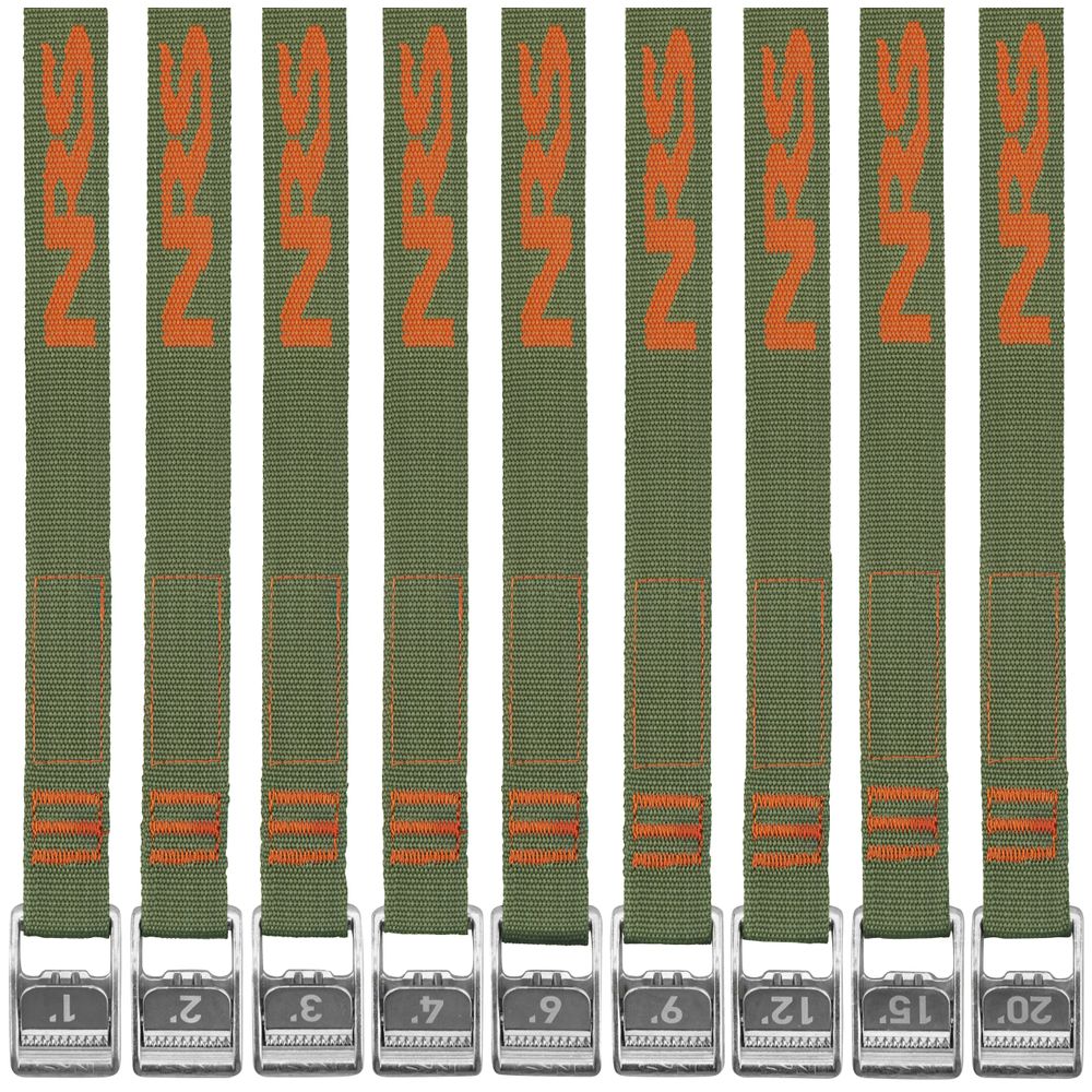 NRS 1" HD Tie-Down Straps (pairs)-Straps-NRS-Pair-Forest Green-1'-SOTAR