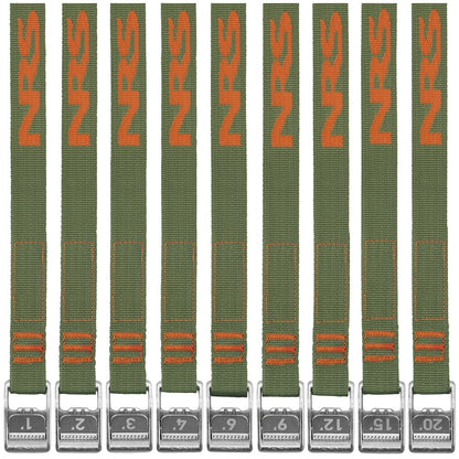 NRS 1" HD Tie-Down Straps (pairs)-Straps-NRS-Pair-Forest Green-1'-SOTAR