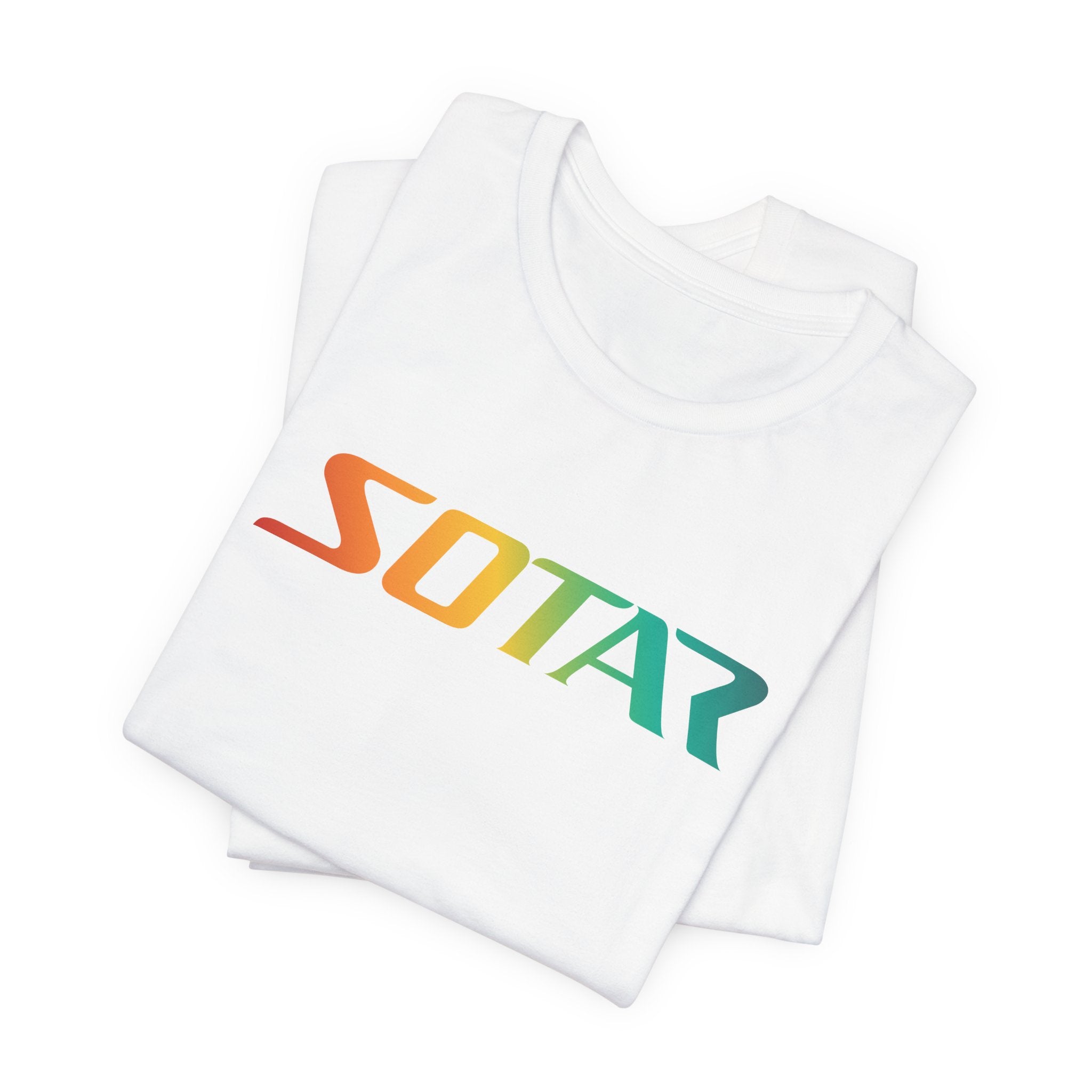 SOTAR Orange Green Gradient LOGO Graphic Tee - Unisex Casual T-Shirt, Everyday Outdoor