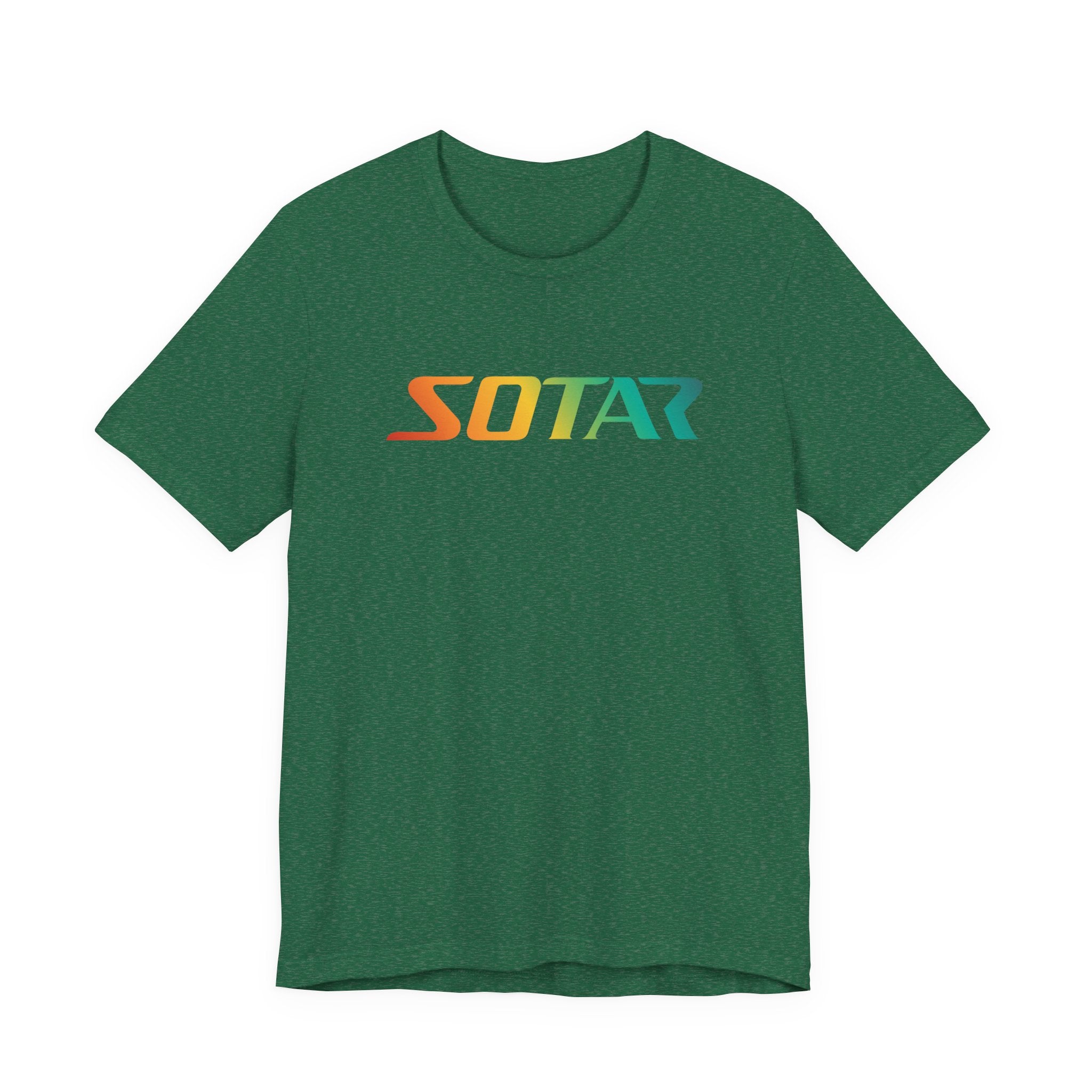 SOTAR Orange Green Gradient LOGO Graphic Tee - Unisex Casual T-Shirt, Everyday Outdoor