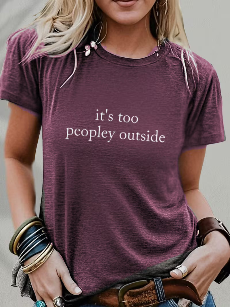 "Too Many People" Women's Short Sleeve Funny T-Shirt