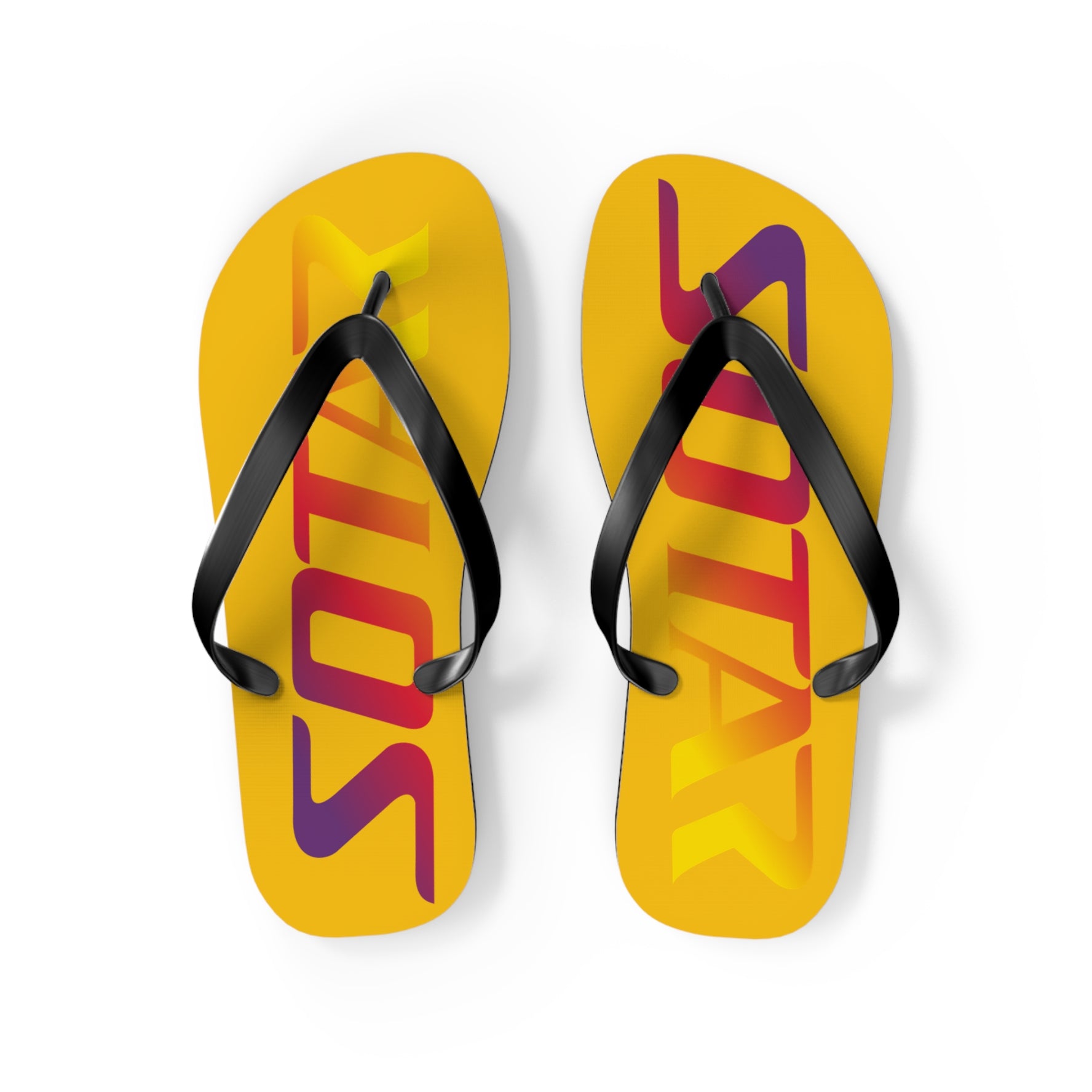 SOTAR Sunset Logo Yellow Flip Flops Sandals Summer River Water Wear