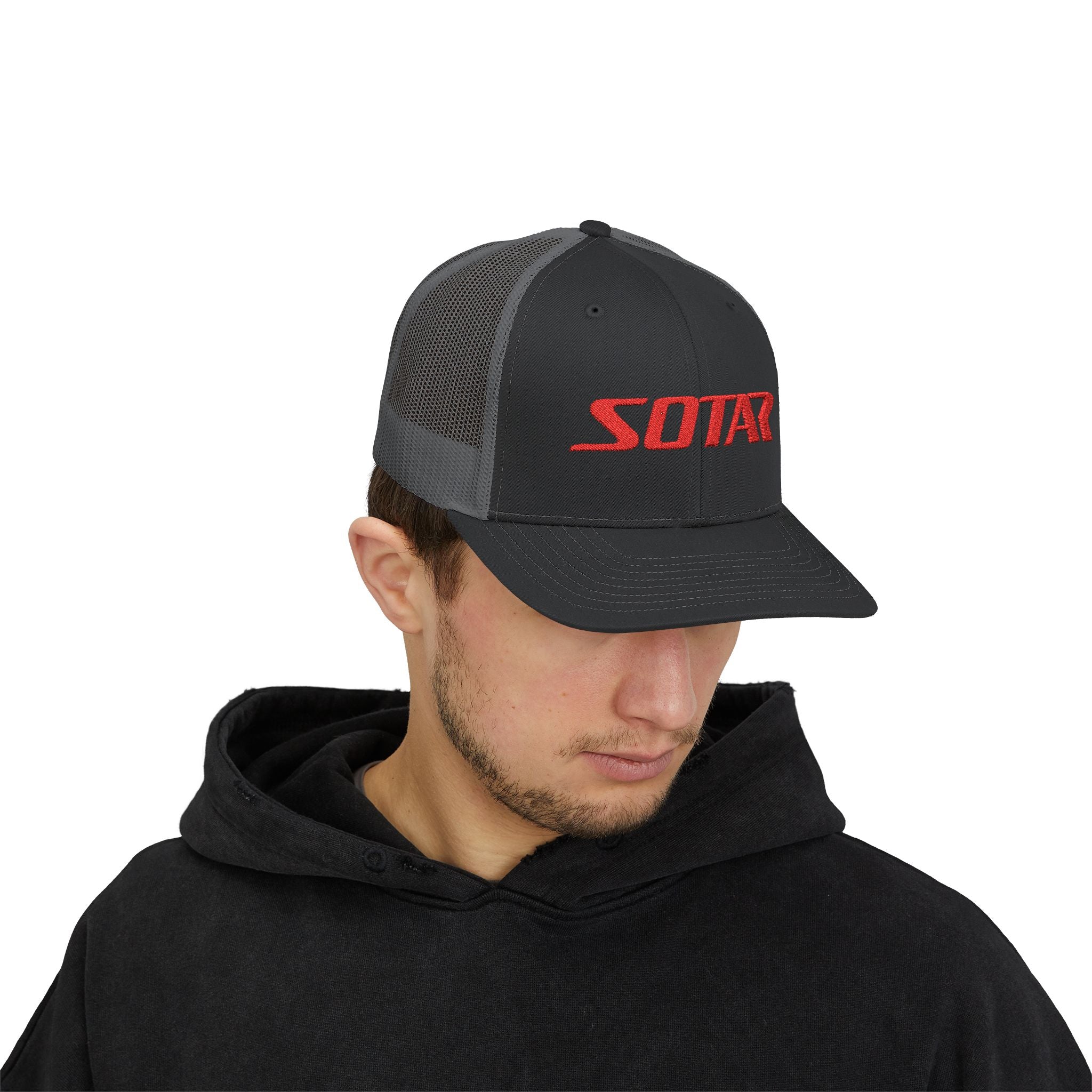 SOTAR Embroidered Red Logo Snapback Trucker Cap Baseball Hat