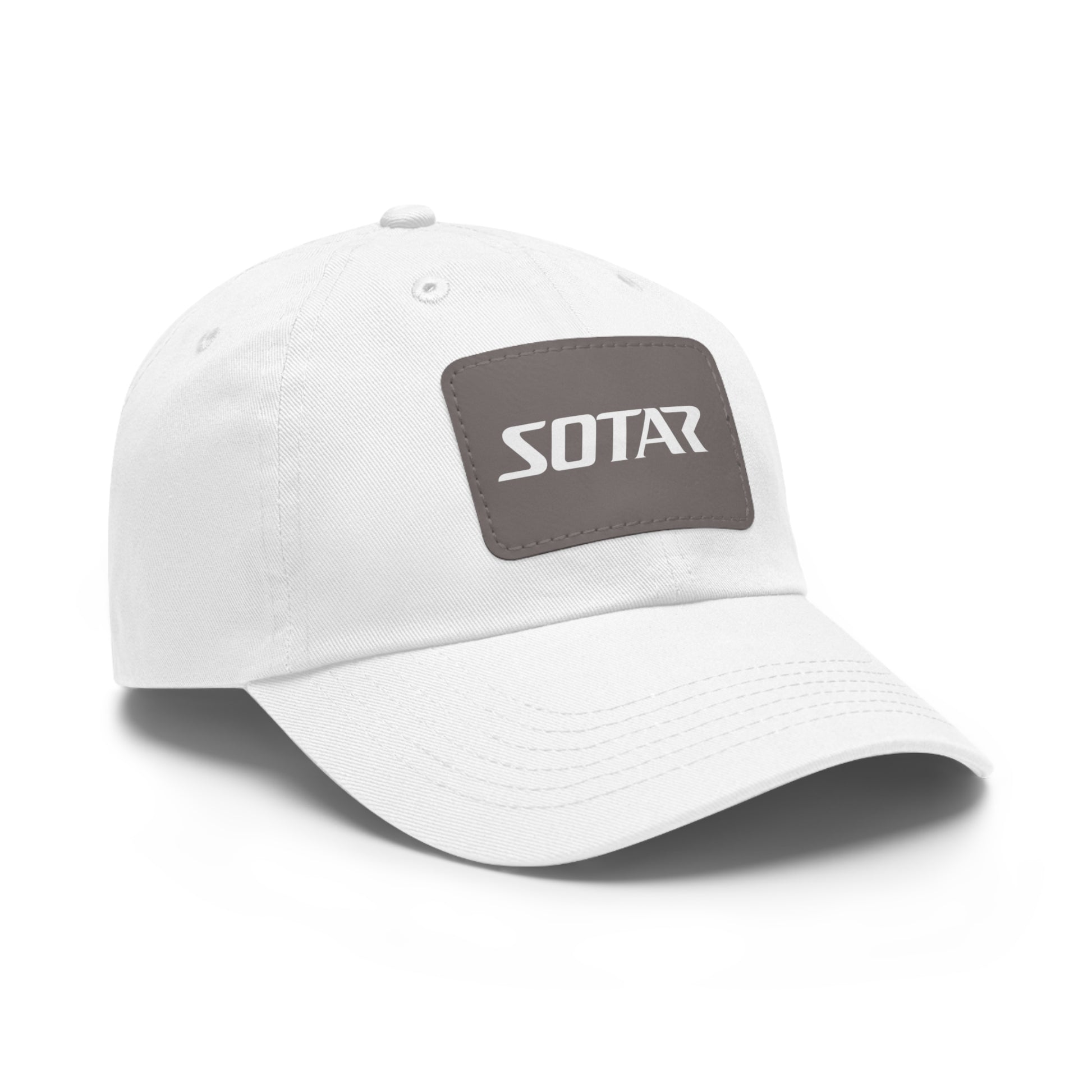 Dad Buckle Cap Hat - SOTAR White LOGO Leather Patch