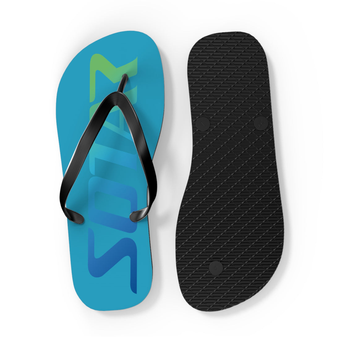 SOTAR Ocean Logo Teal Flip Flops Sandals Summer River Water Wear