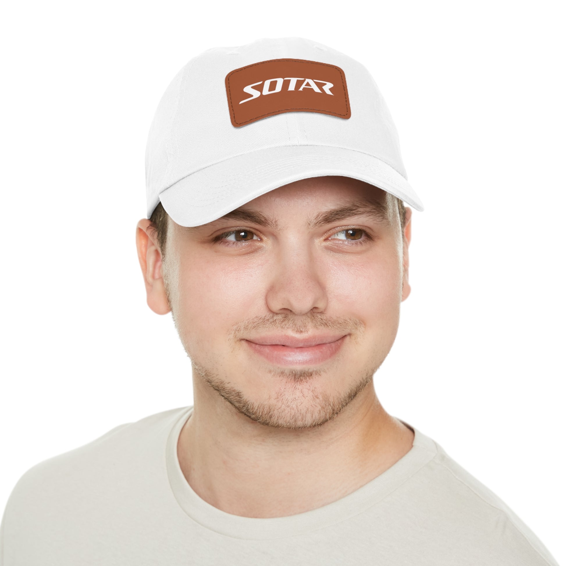 Dad Buckle Cap Hat - SOTAR White LOGO Leather Patch