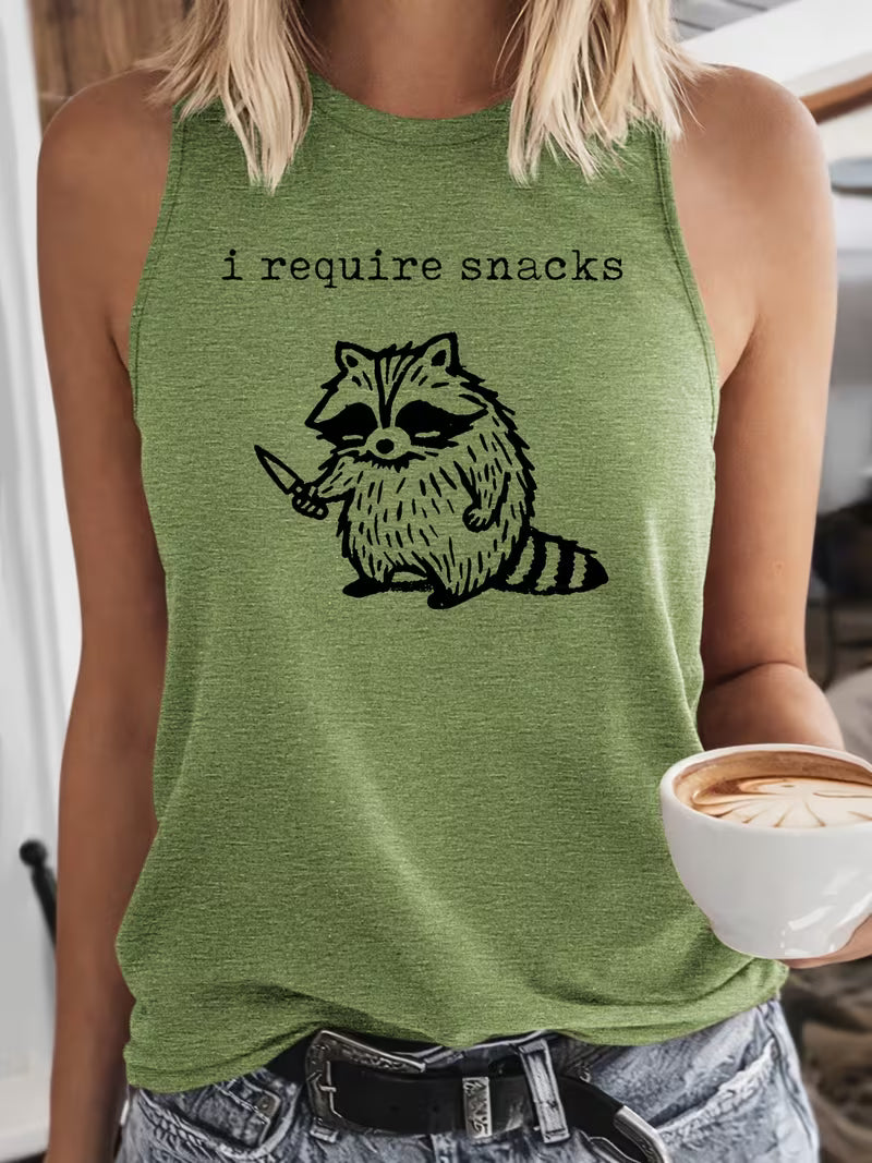 "I Require Snacks" Women's Funny Tank top T-Shirt
