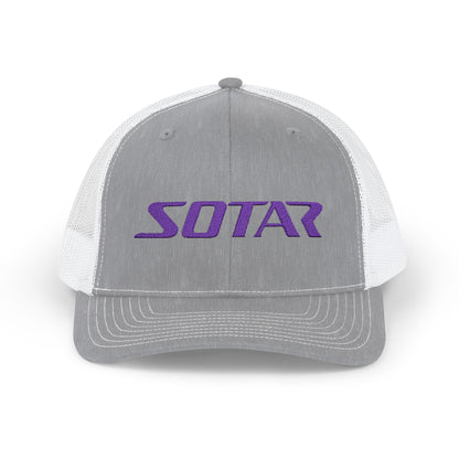 SOTAR Embroidered Purple Logo Snapback Trucker Cap Baseball Hat