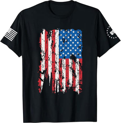 SOTAR 4th of July Shirts Men:USA American Flag Patriotic Independence Day