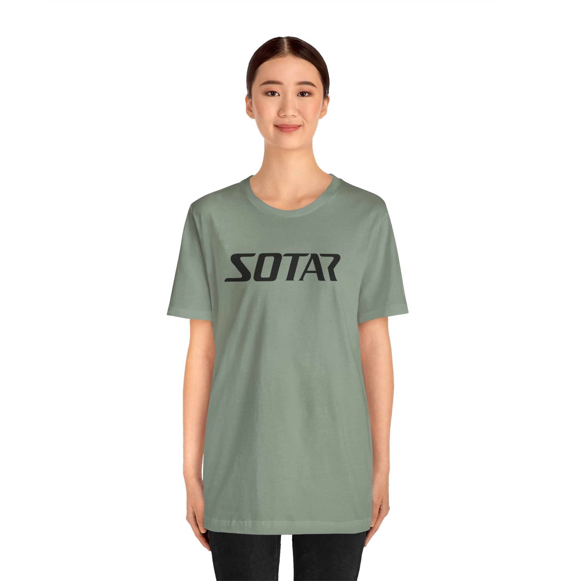 Black Simple SOTAR Jersey Short Sleeve Tee Shirt