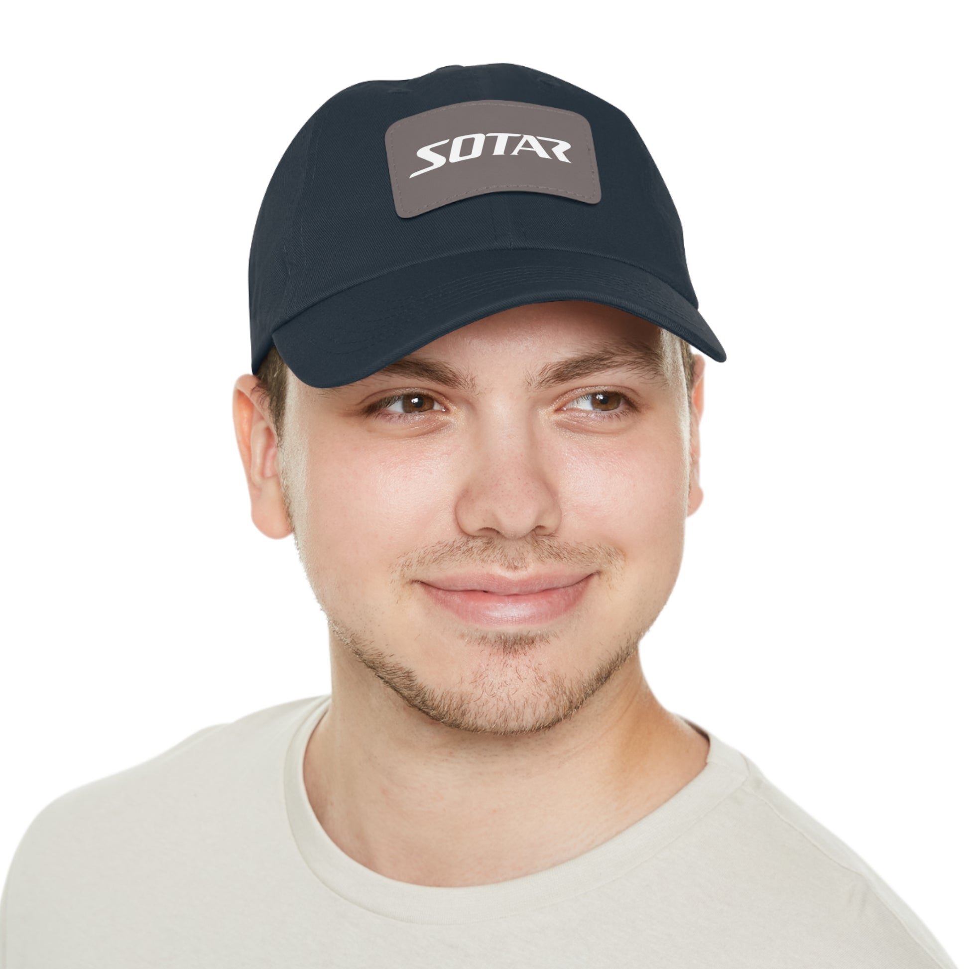 Dad Buckle Cap Hat - SOTAR White LOGO Leather Patch