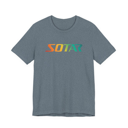 SOTAR Orange Green Gradient LOGO Graphic Tee - Unisex Casual T-Shirt, Everyday Outdoor