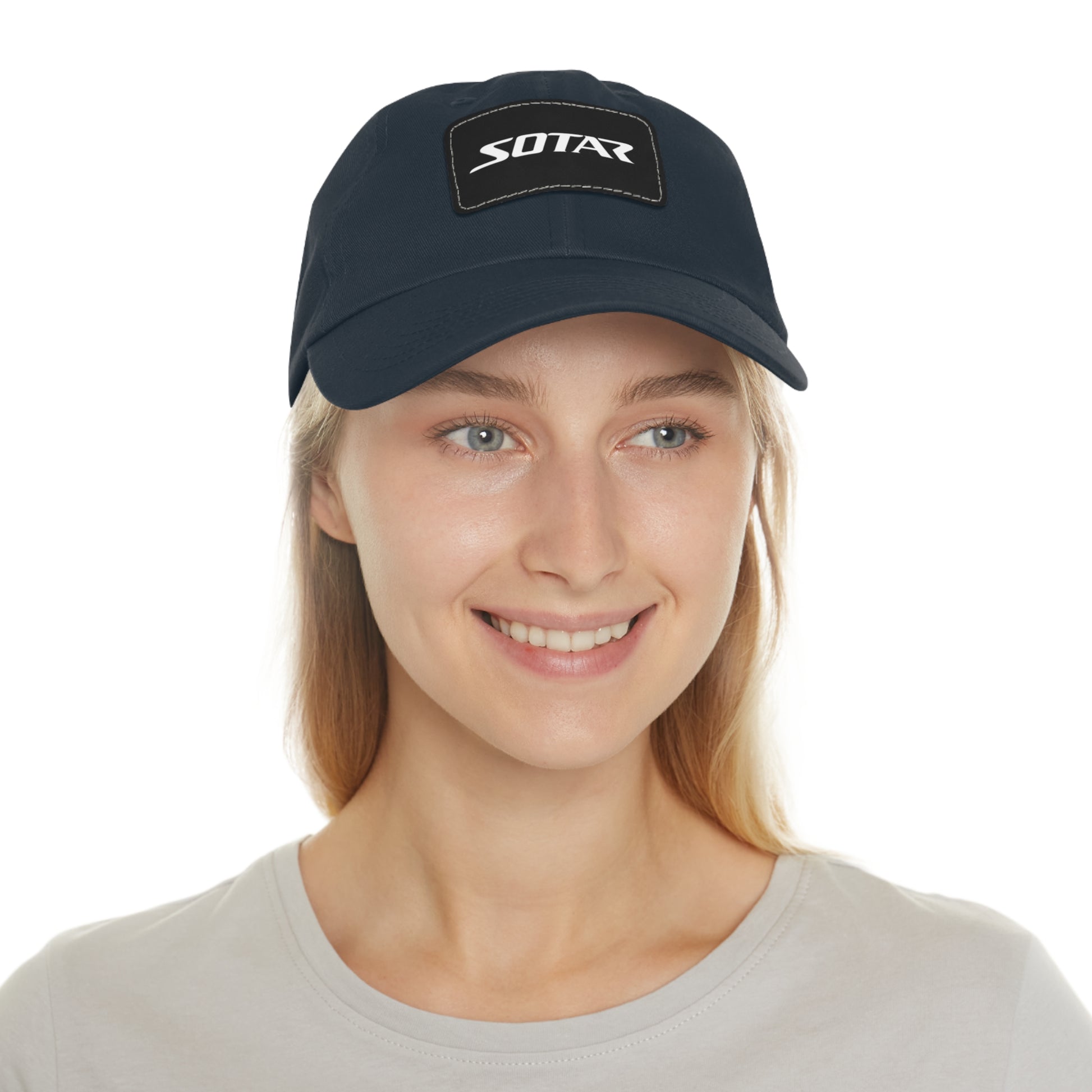 Dad Buckle Cap Hat - SOTAR White LOGO Leather Patch