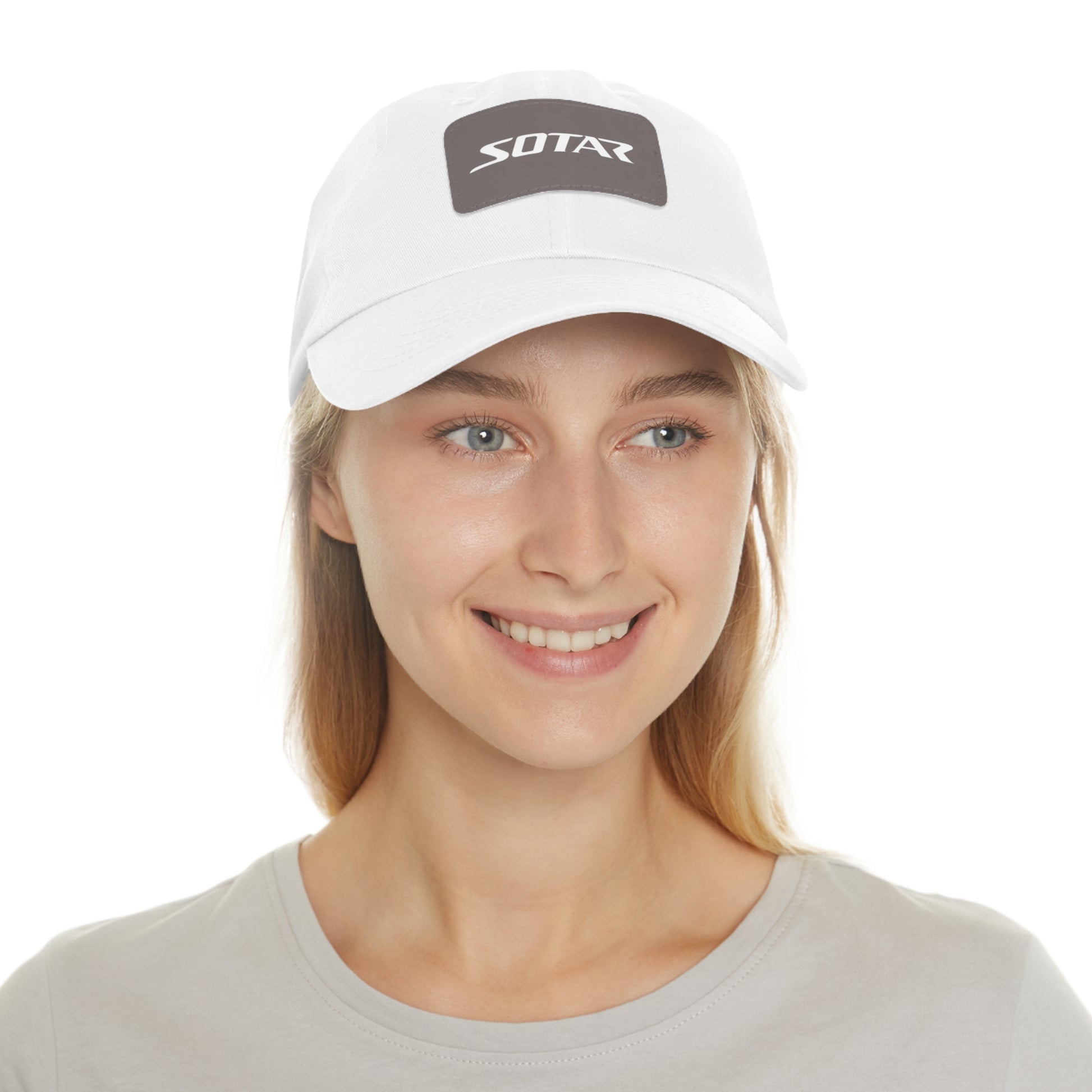 Dad Buckle Cap Hat - SOTAR White LOGO Leather Patch