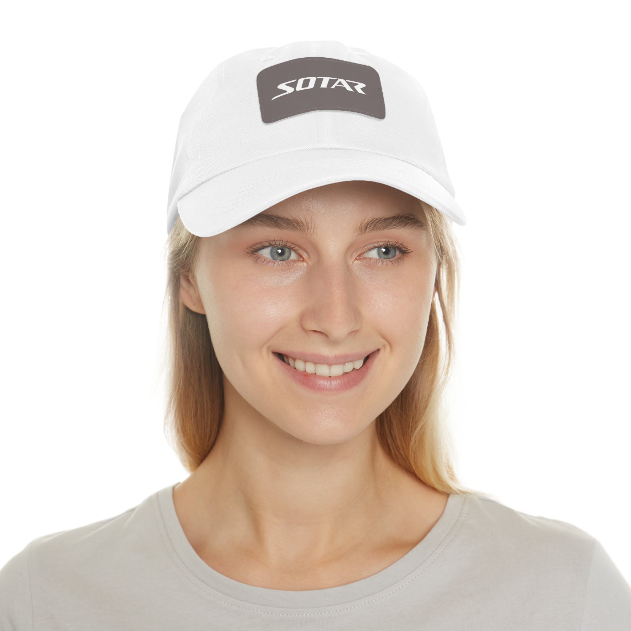 Dad Buckle Cap Hat - SOTAR White LOGO Leather Patch