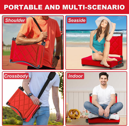 Back Support Cushion, Folding Stadium Seats for Bleachers Hold up 400lbs, Wide