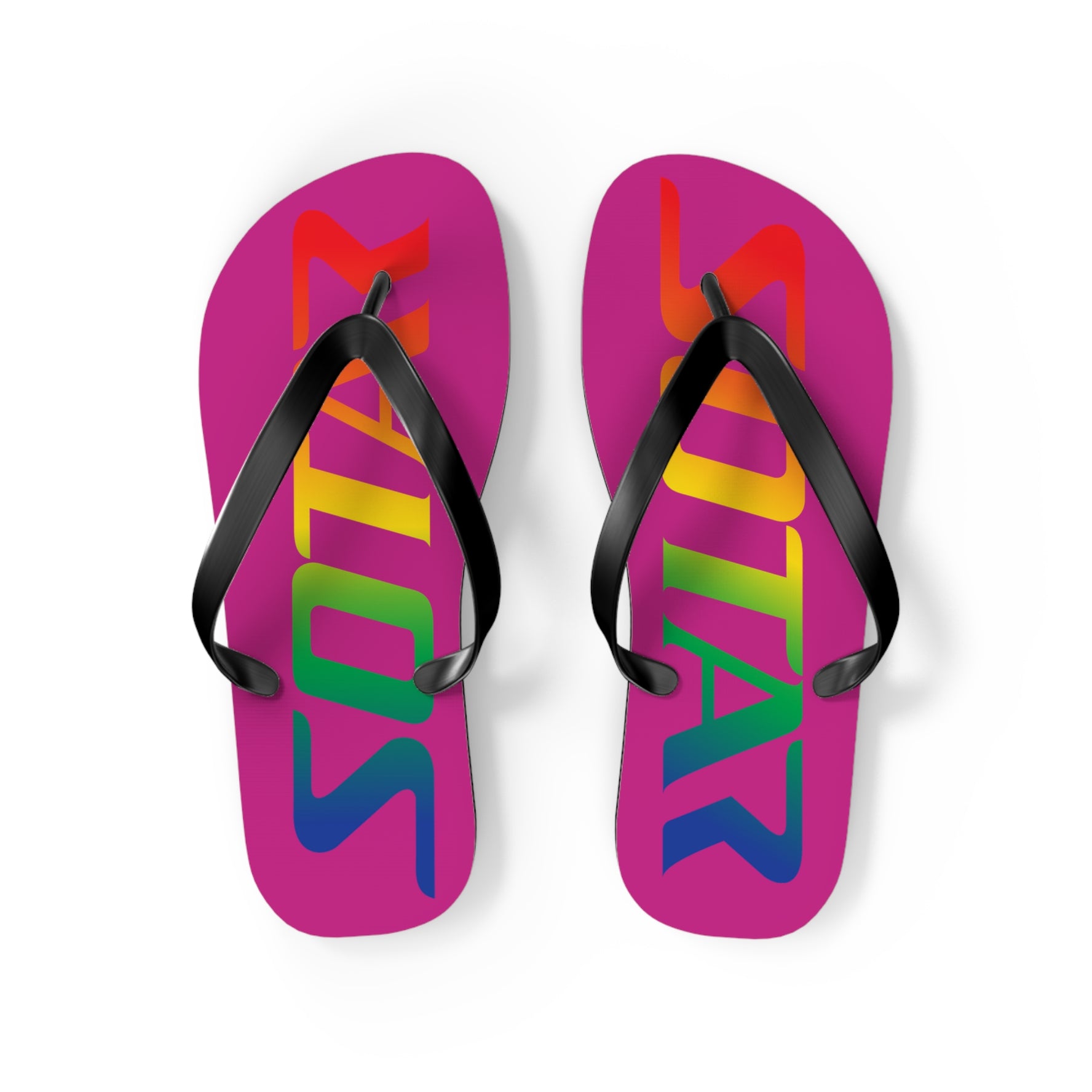 SOTAR Rainbow Logo Pink Flip Flops Sandals Summer River Water Wear