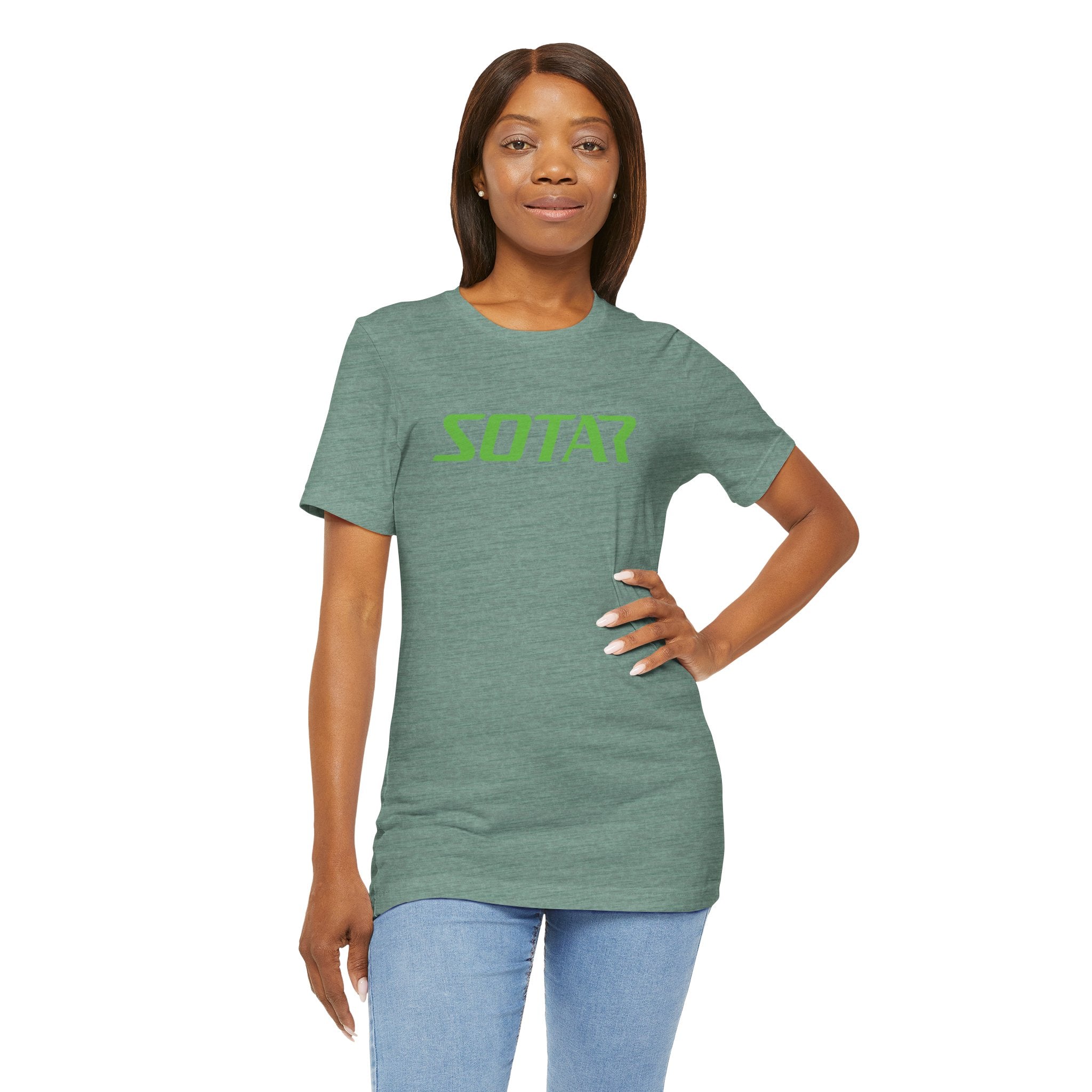 SOTAR Lime Green LOGO Graphic Tee - Unisex Casual T-Shirt, Everyday Outdoor