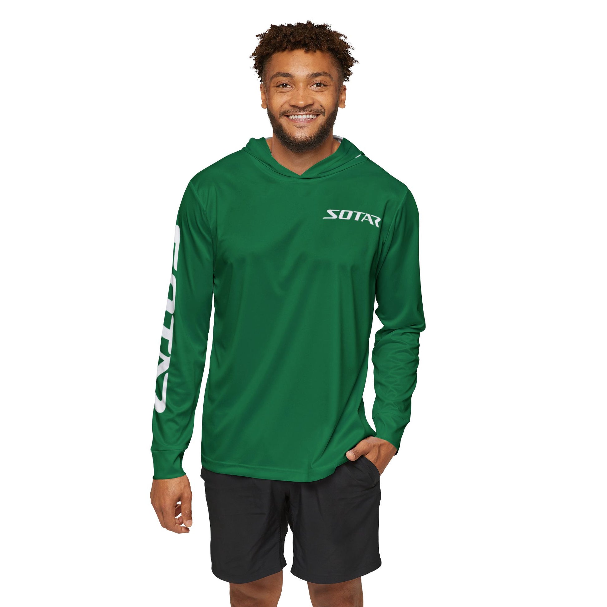 Green White SOTAR Men's UPF 50+ Sun Shirt