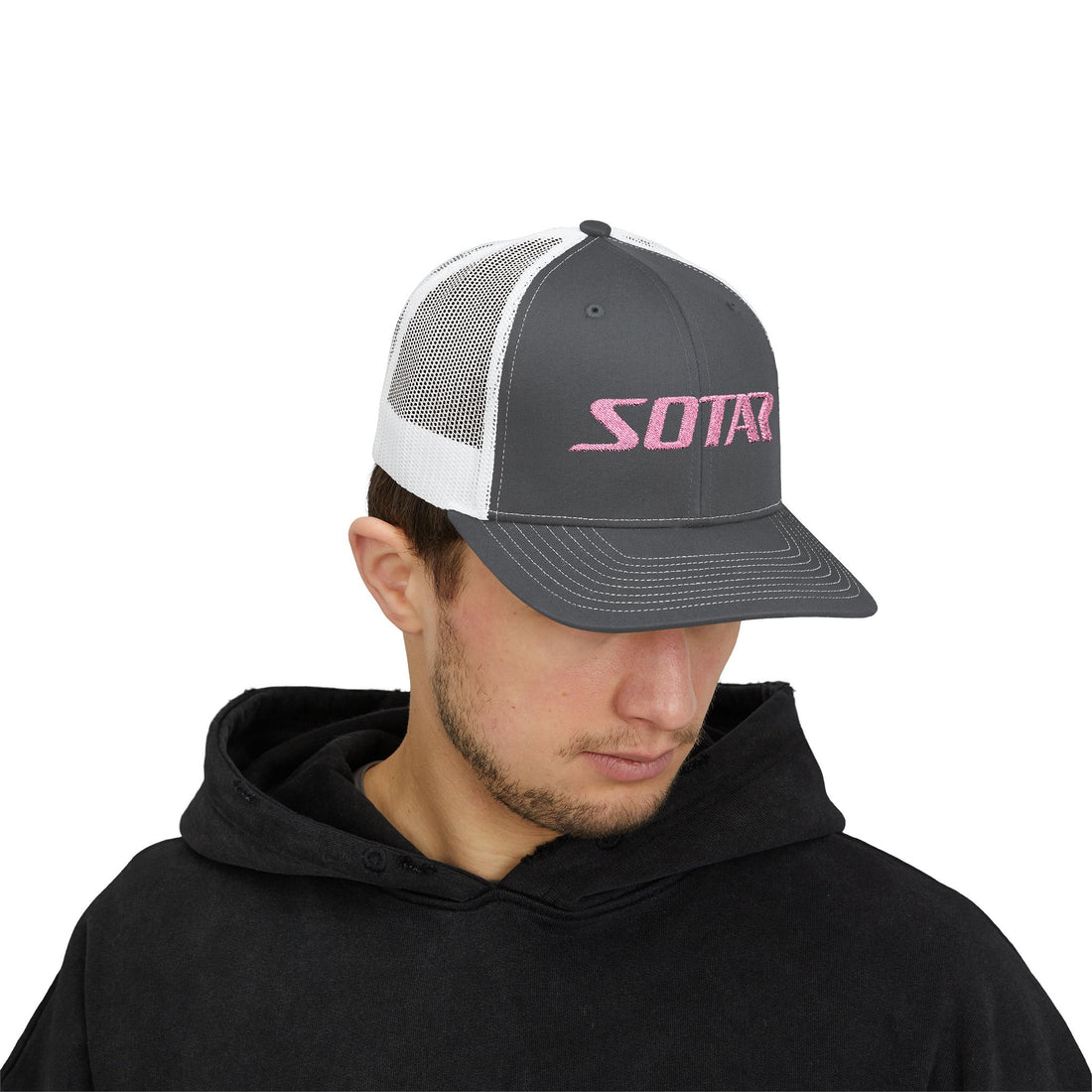 Snapback Trucker Cap - Pink Logo