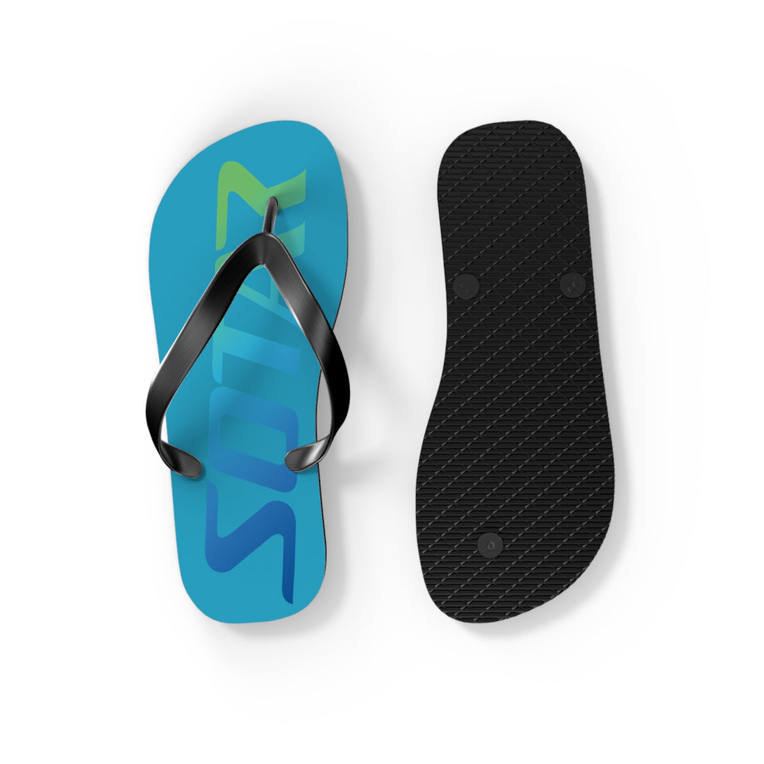 SOTAR Ocean Logo Teal Flip Flops Sandals Summer River Water Wear
