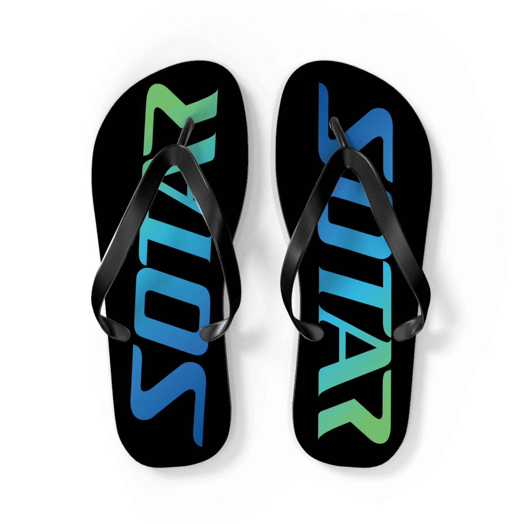 SOTAR Ocean Logo Black Flip Flops Sandals Summer River Water Wear